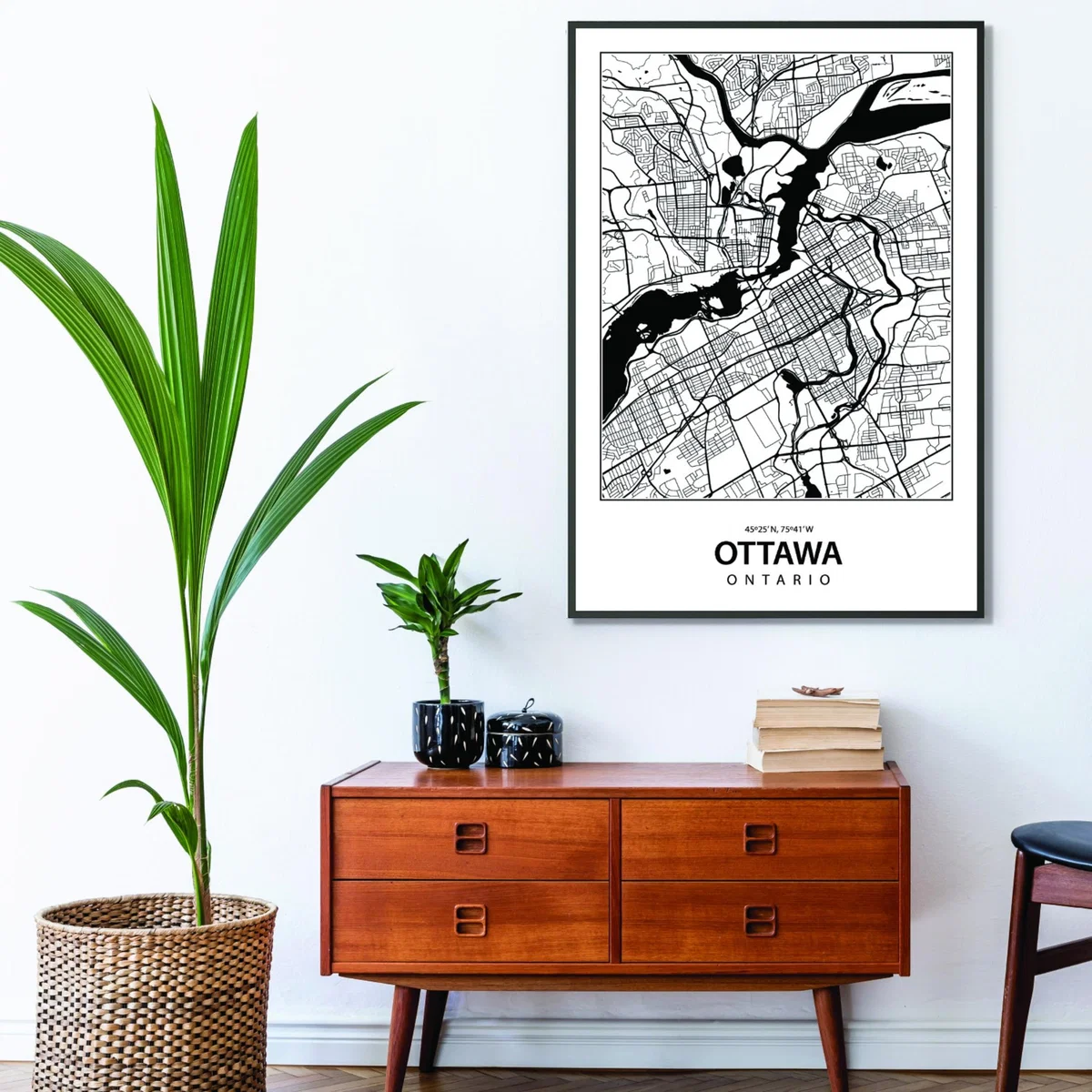Black Map Of Ottawa Canada A4 210 X 297Mm Stanley Print House – image 3