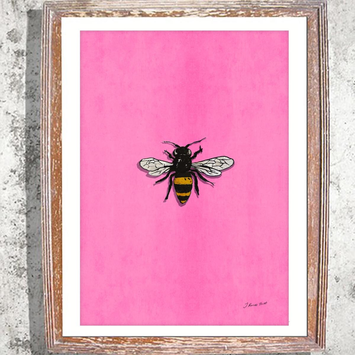 Pink / Purple The Bee Signed Print Jessica Russell Flint – image 2