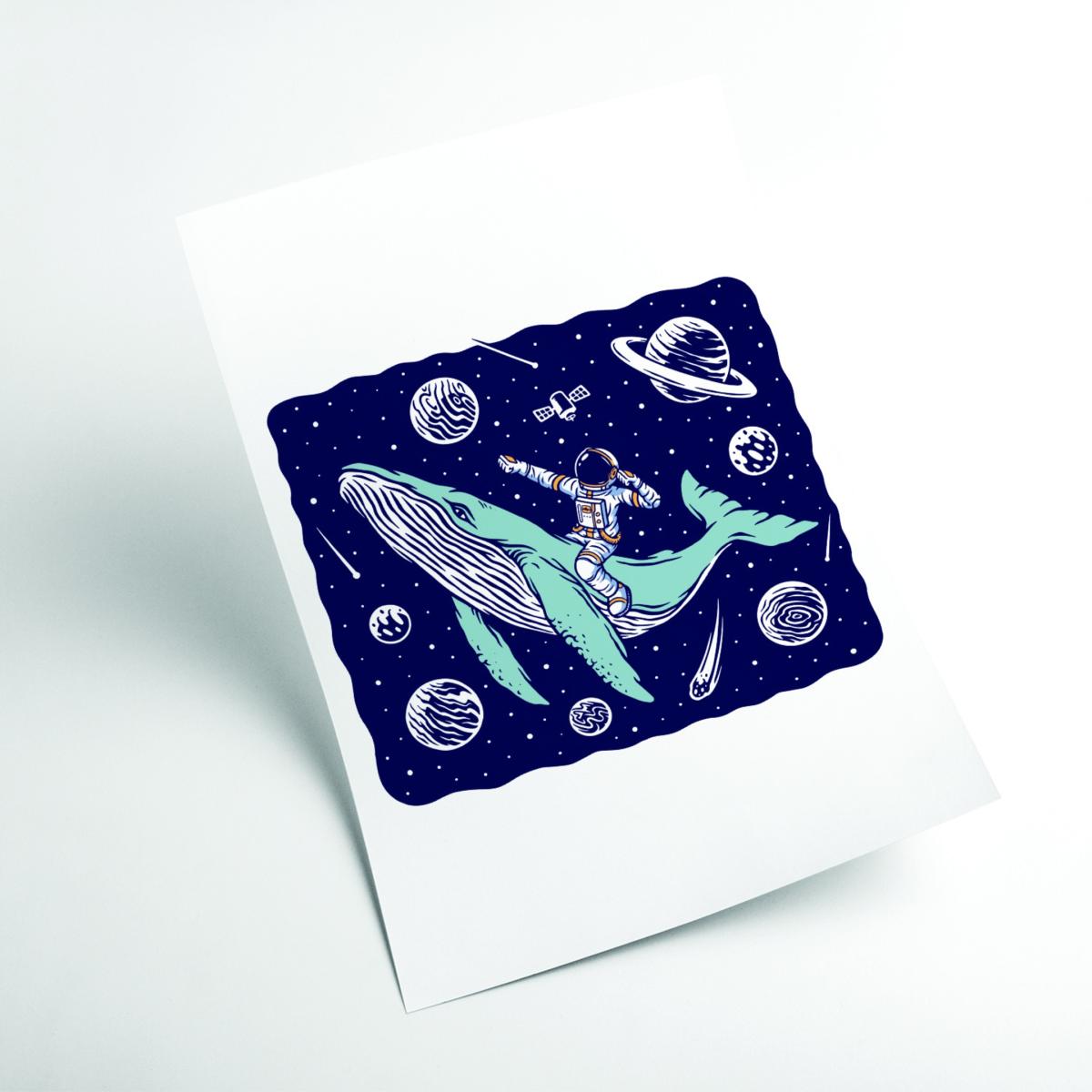 Blue Galactic Whale Rider Extra Large Stanley Print House – image 2