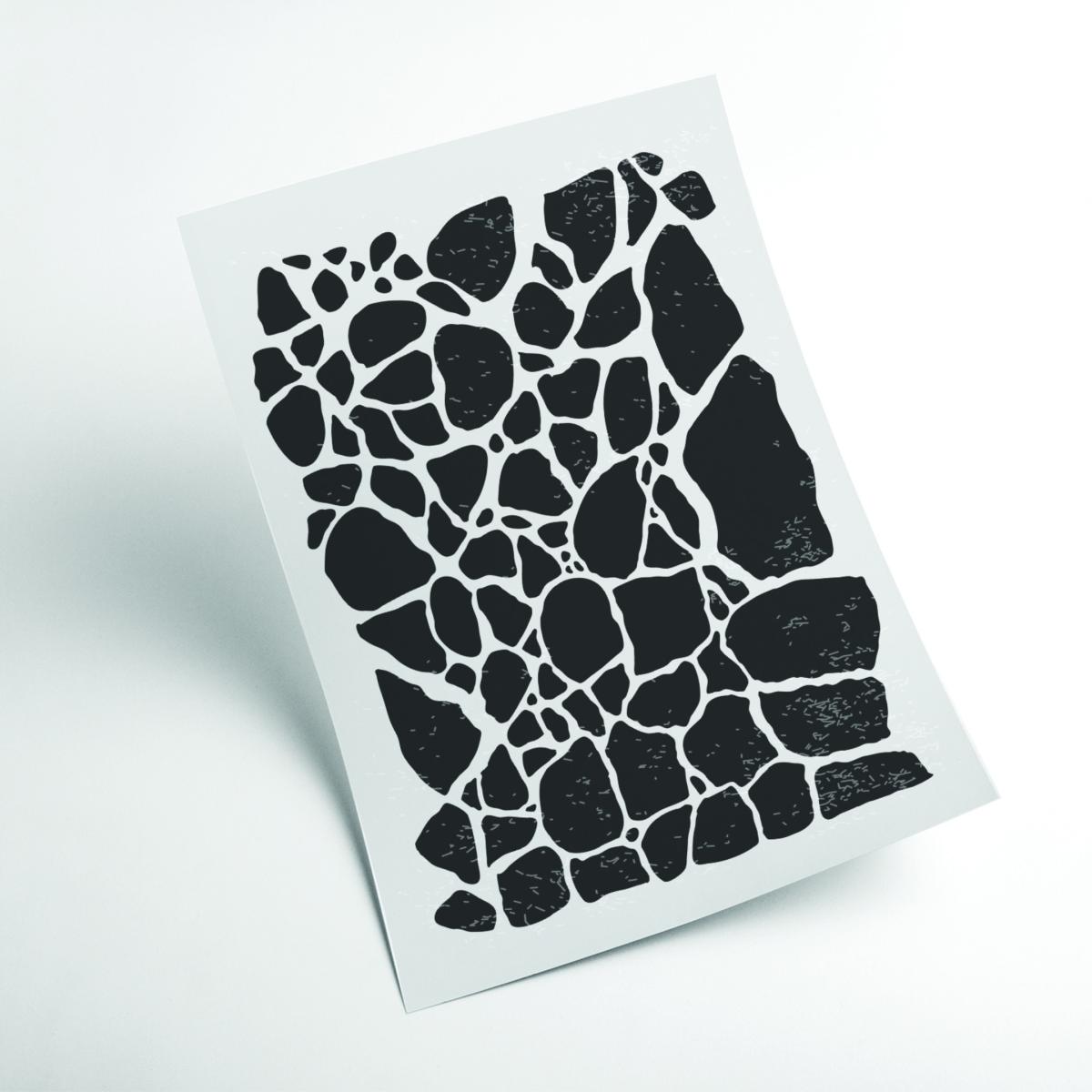 Black Geometric Rocky Pattern A1 594 X 841Mm Stanley Print House – image 2