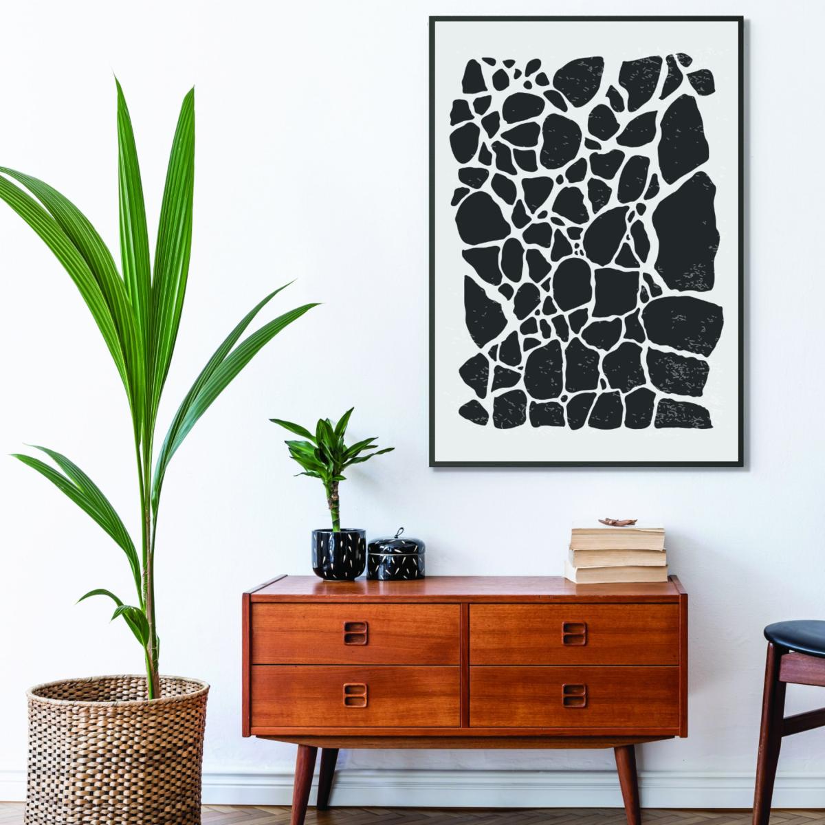 Black Geometric Rocky Pattern A1 594 X 841Mm Stanley Print House – image 3