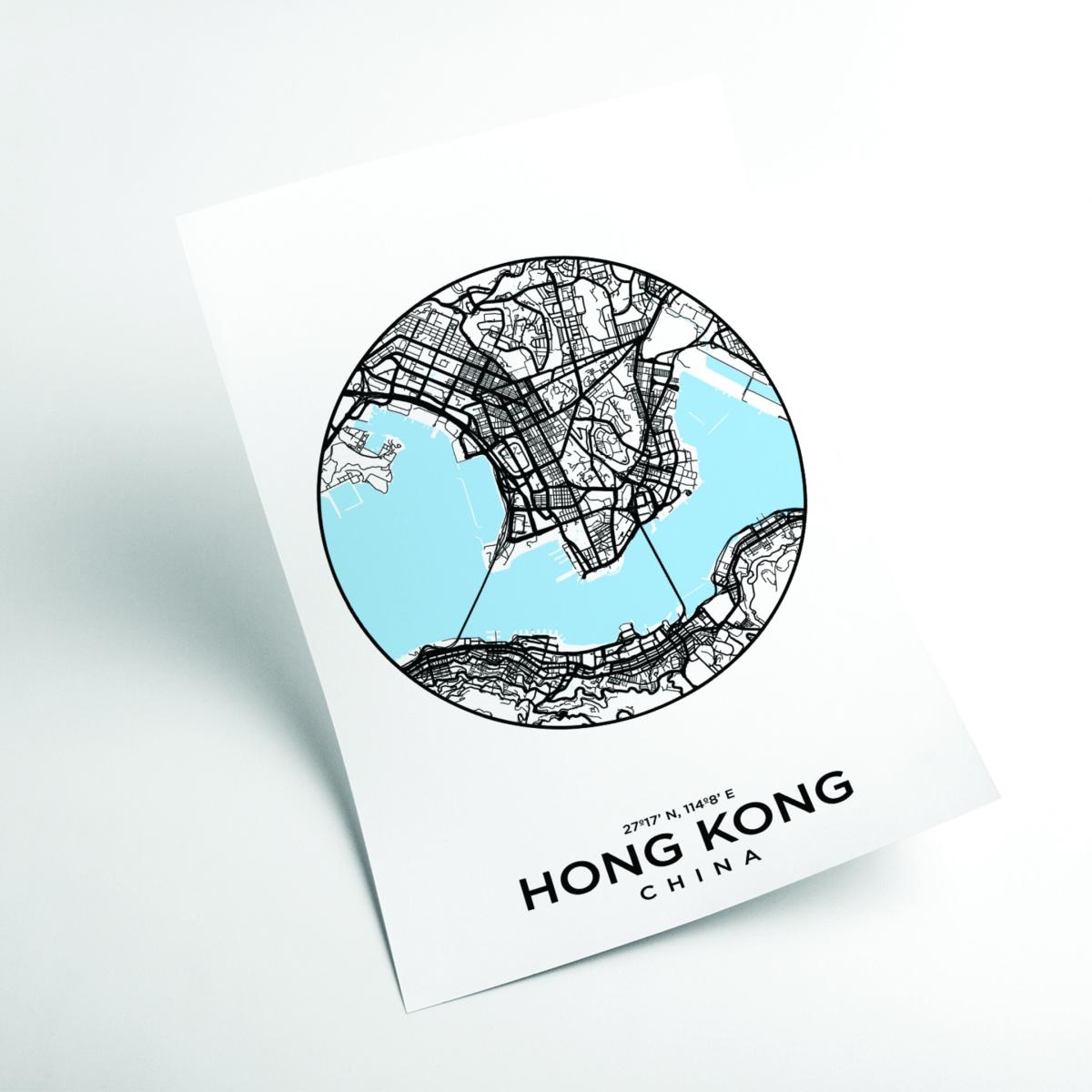 Blue Map Of Hong Kong Medium Stanley Print House – image 2