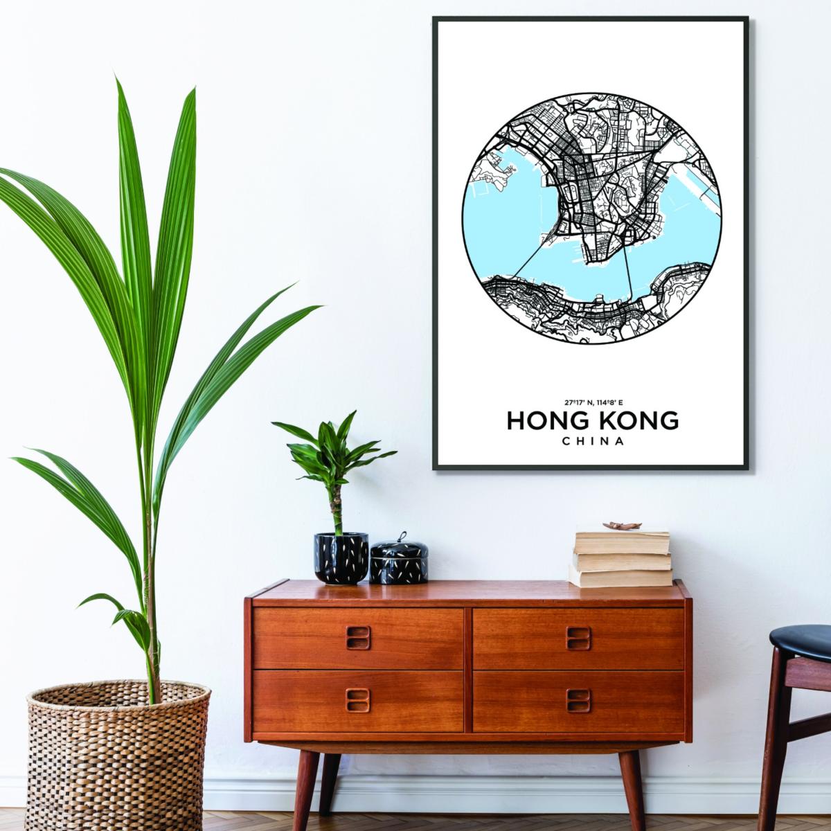 Blue Map Of Hong Kong Medium Stanley Print House – image 3