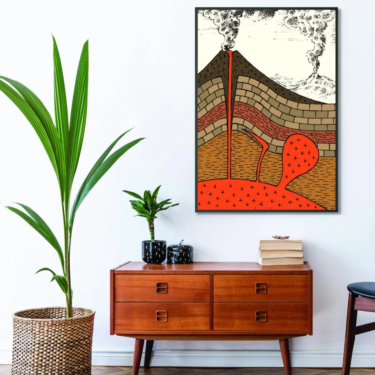 Red Volcano Cross Section A2 420 X 594Mm Stanley Print House – image 3
