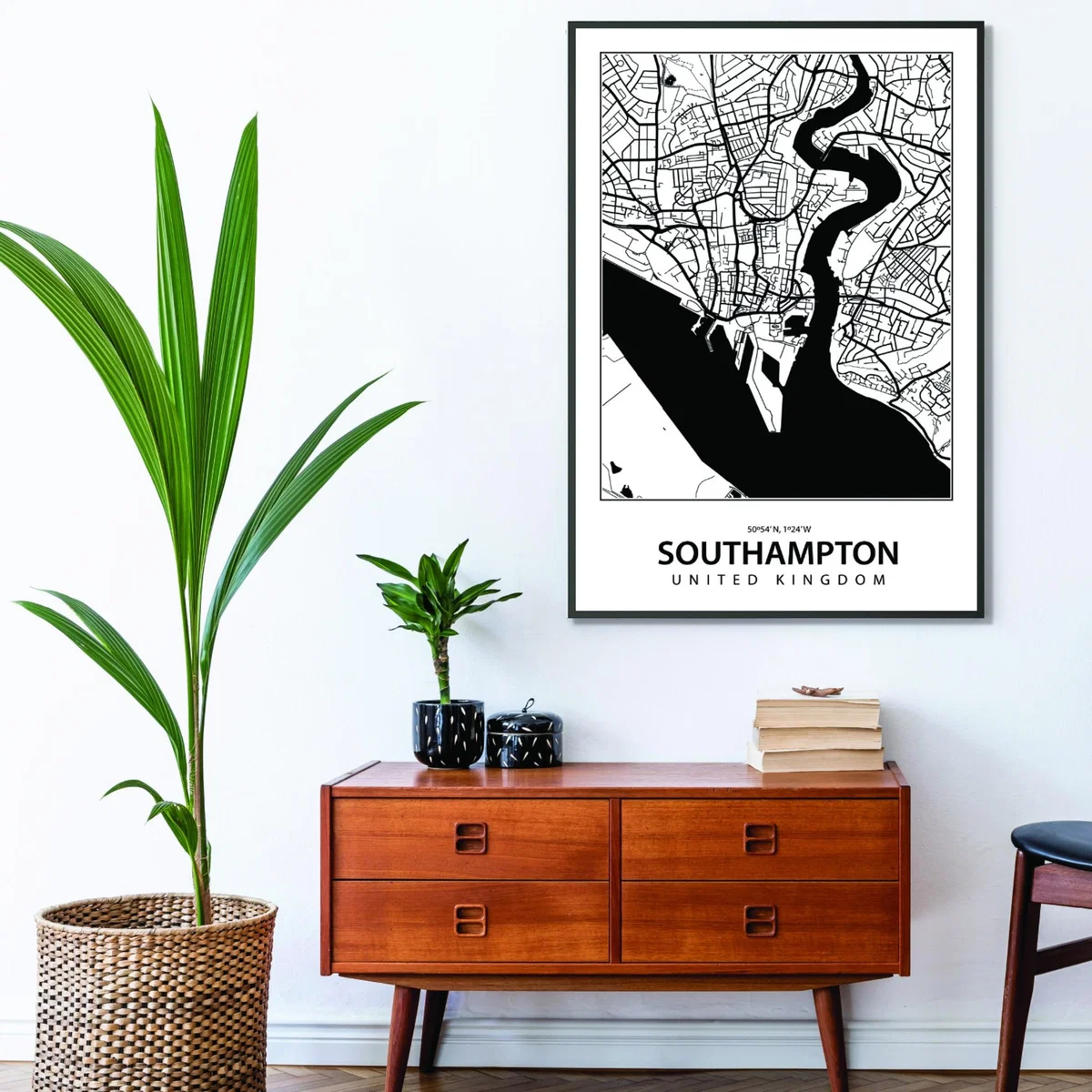 Black Map Of Southampton United Kingdom Large Stanley Print House – image 3