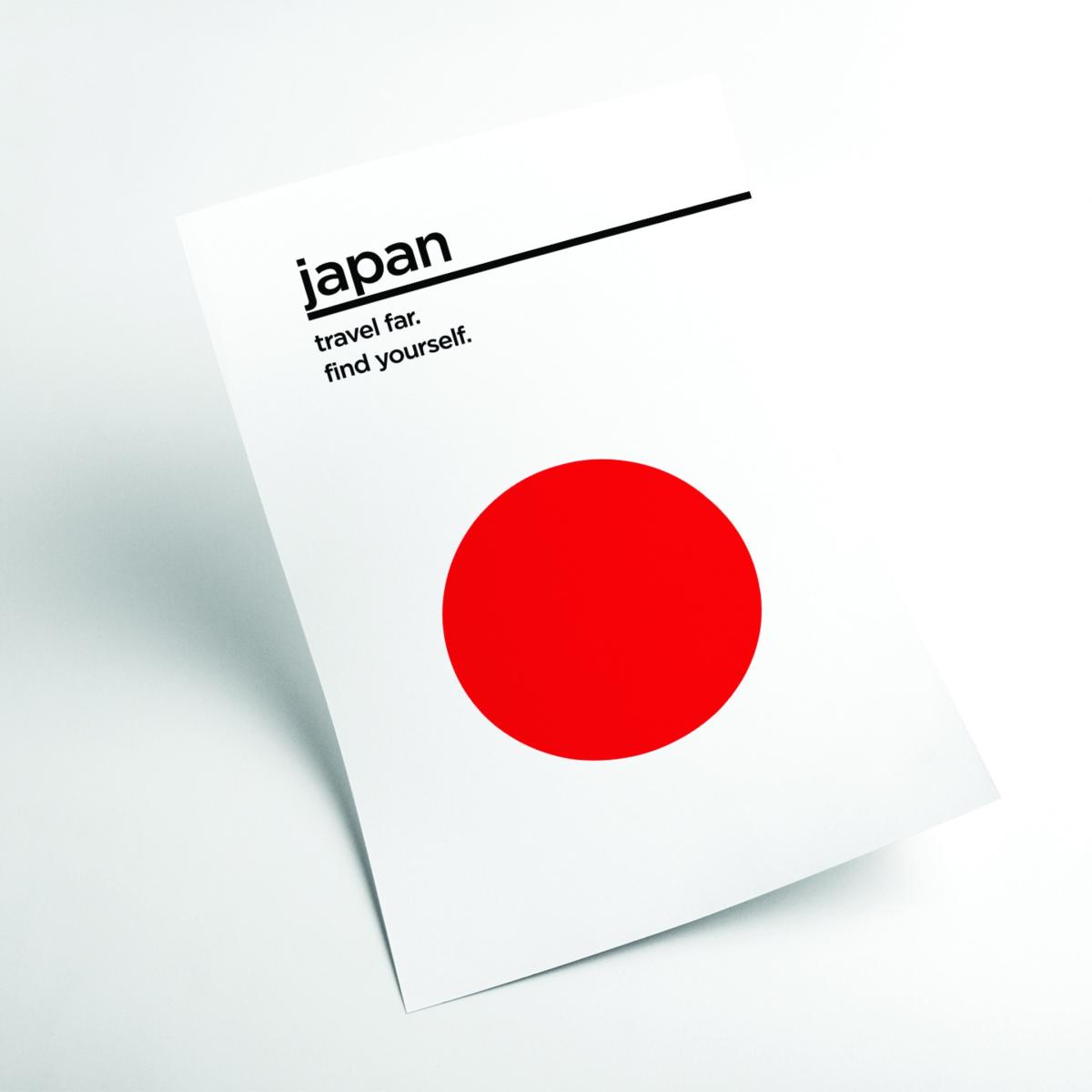 Red Japan Travel Poster A4 210 X 297Mm Stanley Print House – image 2