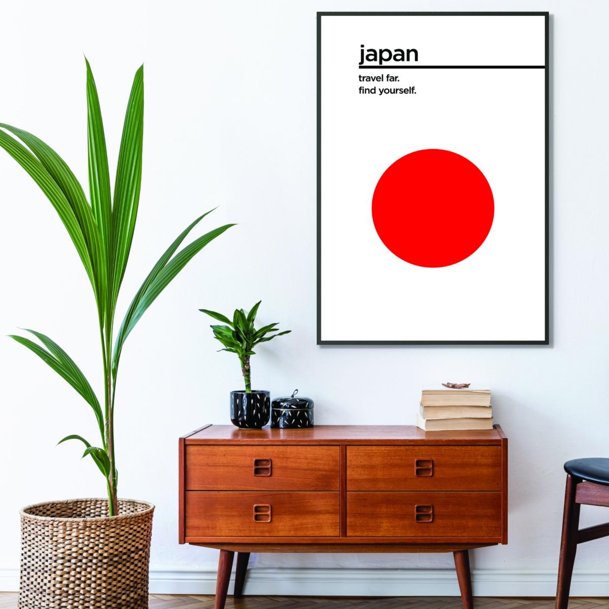 Red Japan Travel Poster A4 210 X 297Mm Stanley Print House – image 3