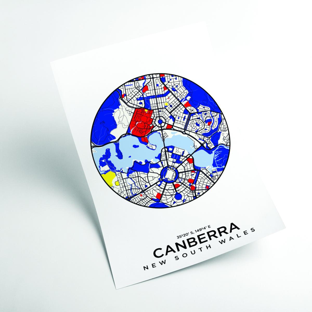 Blue Map Of Canberra New South Wales A2 420 X 594Mm Stanley Print House – image 2