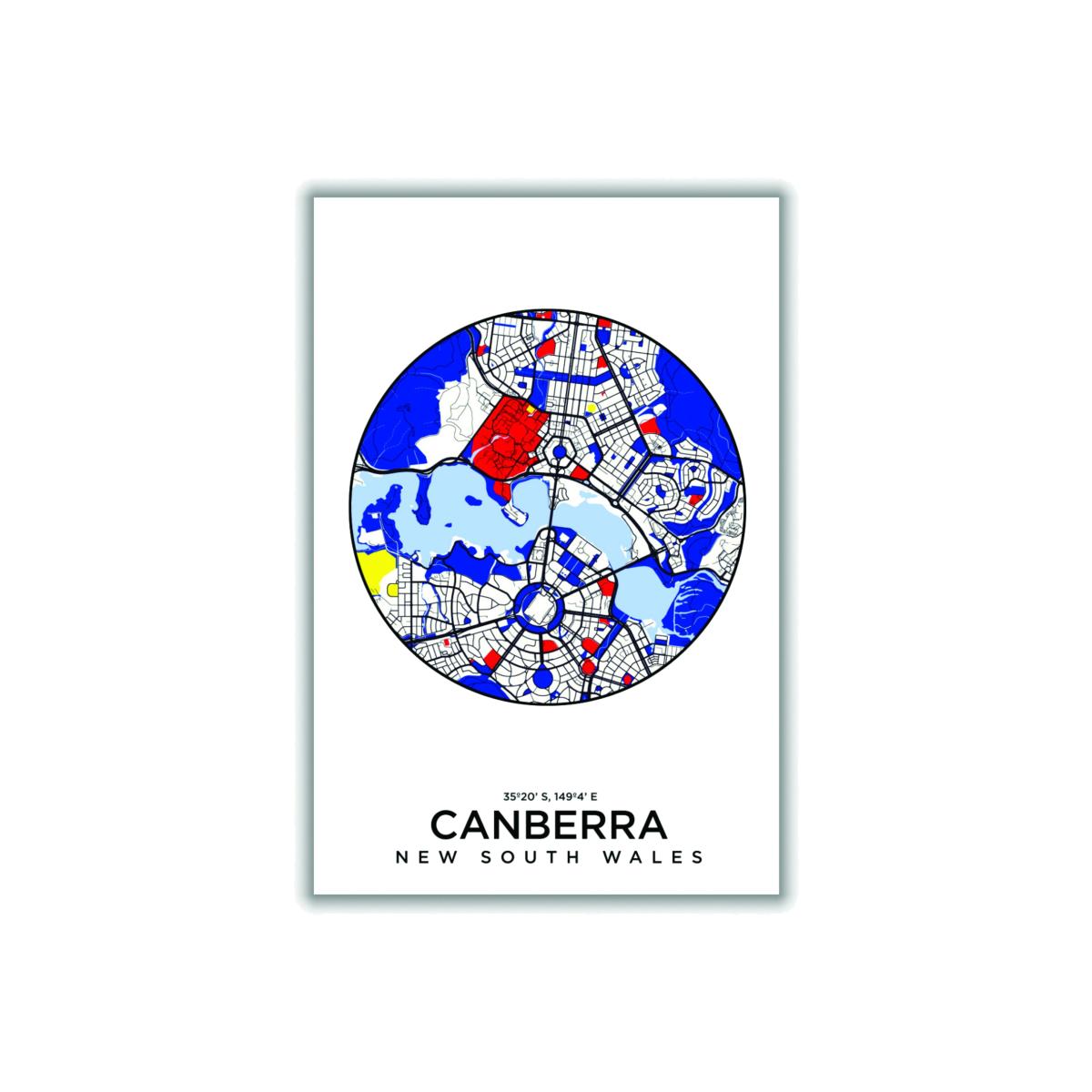Blue Map Of Canberra New South Wales A2 420 X 594Mm Stanley Print House – image 1