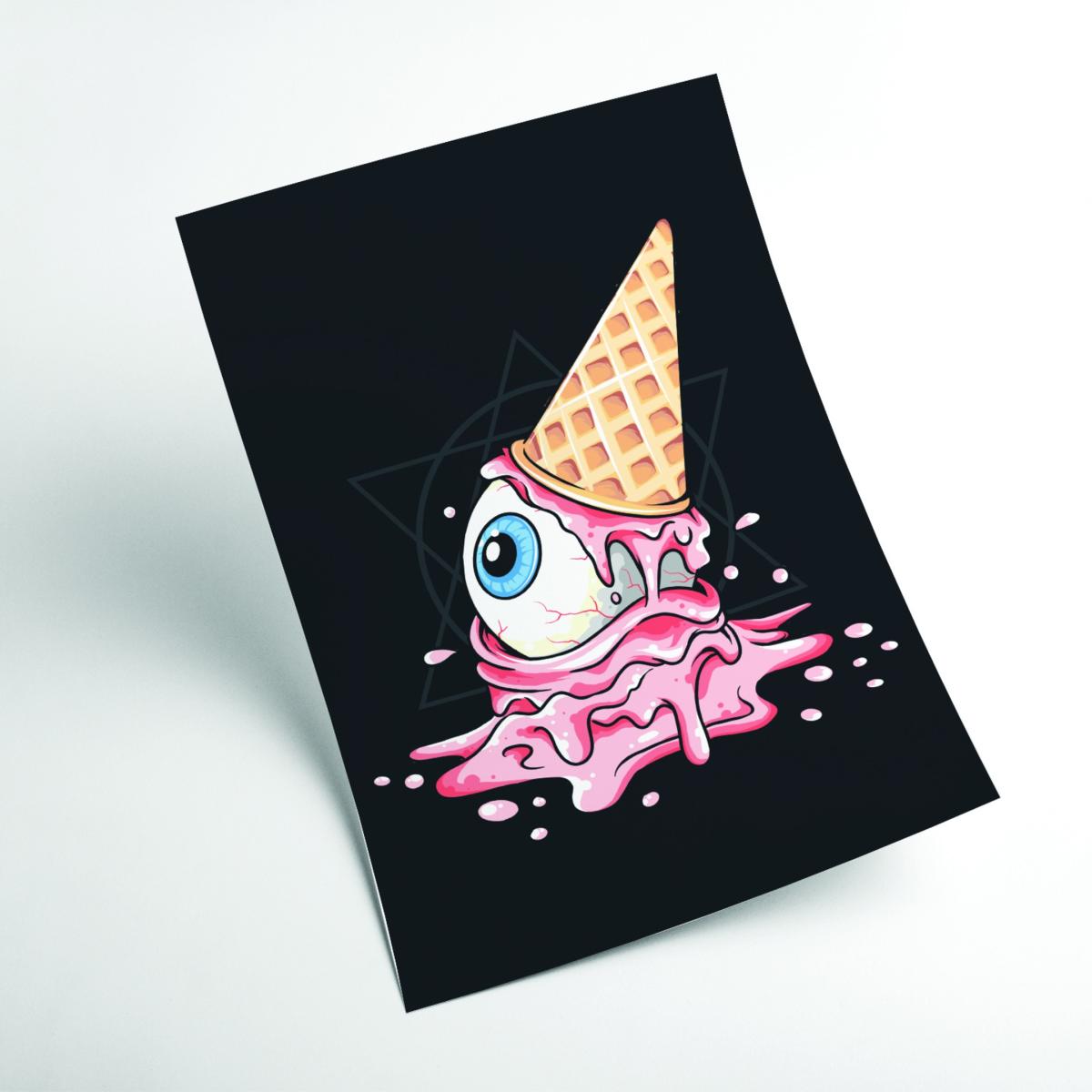 Pink / Purple Strawberry Eyeball Icecream A1 594 X 841Mm Stanley Print House – image 2