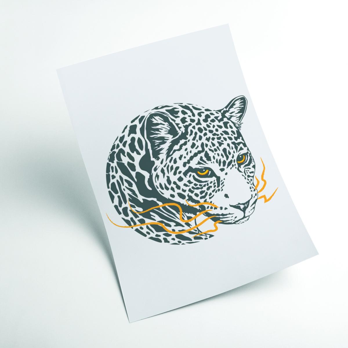 Black Wise Leopard A2 420 X 594Mm Stanley Print House – image 2