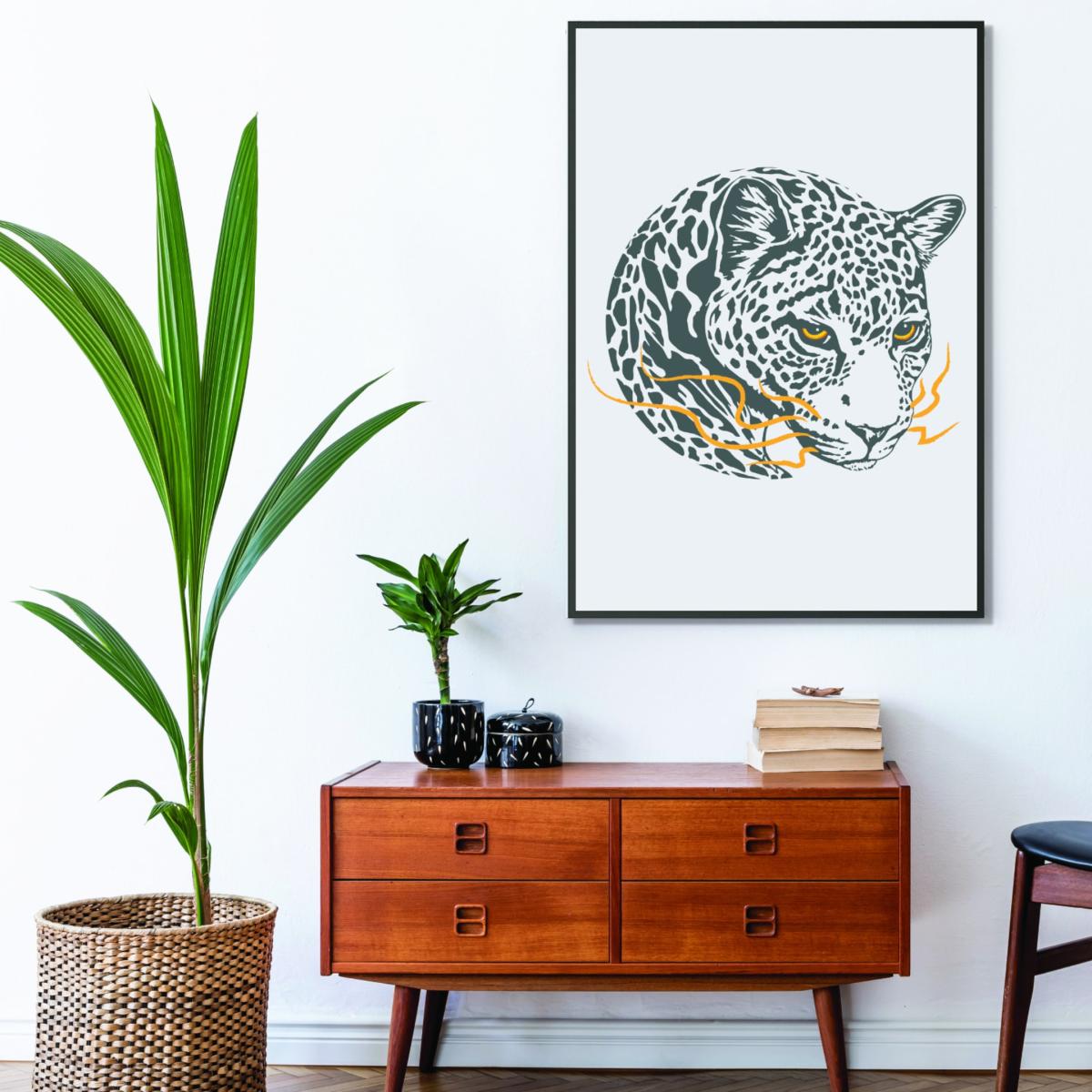 Black Wise Leopard A2 420 X 594Mm Stanley Print House – image 3
