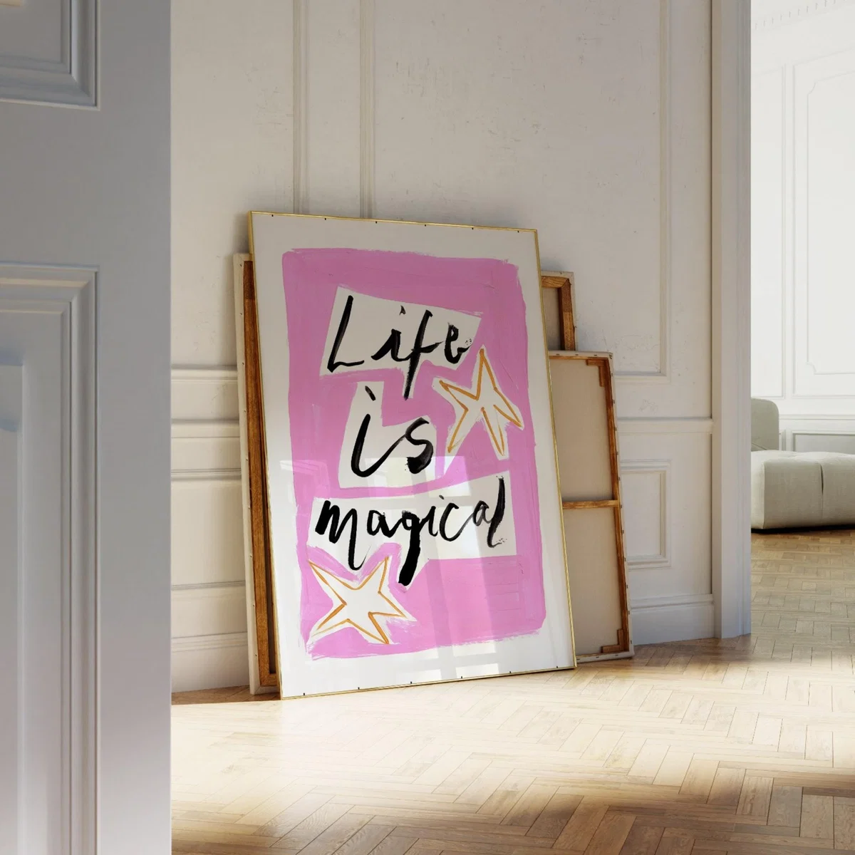 Pink / Purple Life Is Magical Hand Painted Art Print - A2 | Natalie Cass Art – image 4