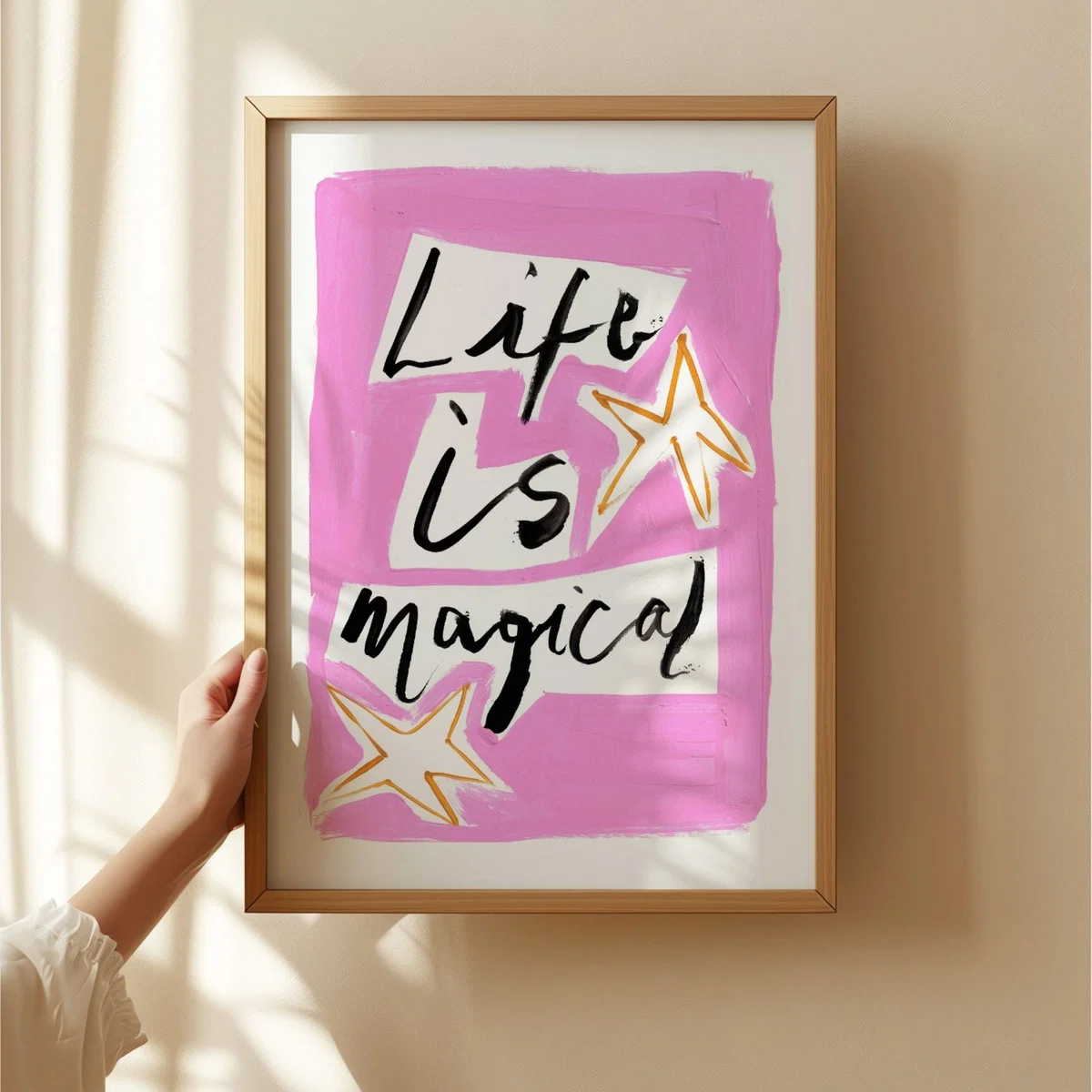 Pink / Purple Life Is Magical Hand Painted Art Print - A2 | Natalie Cass Art – image 5