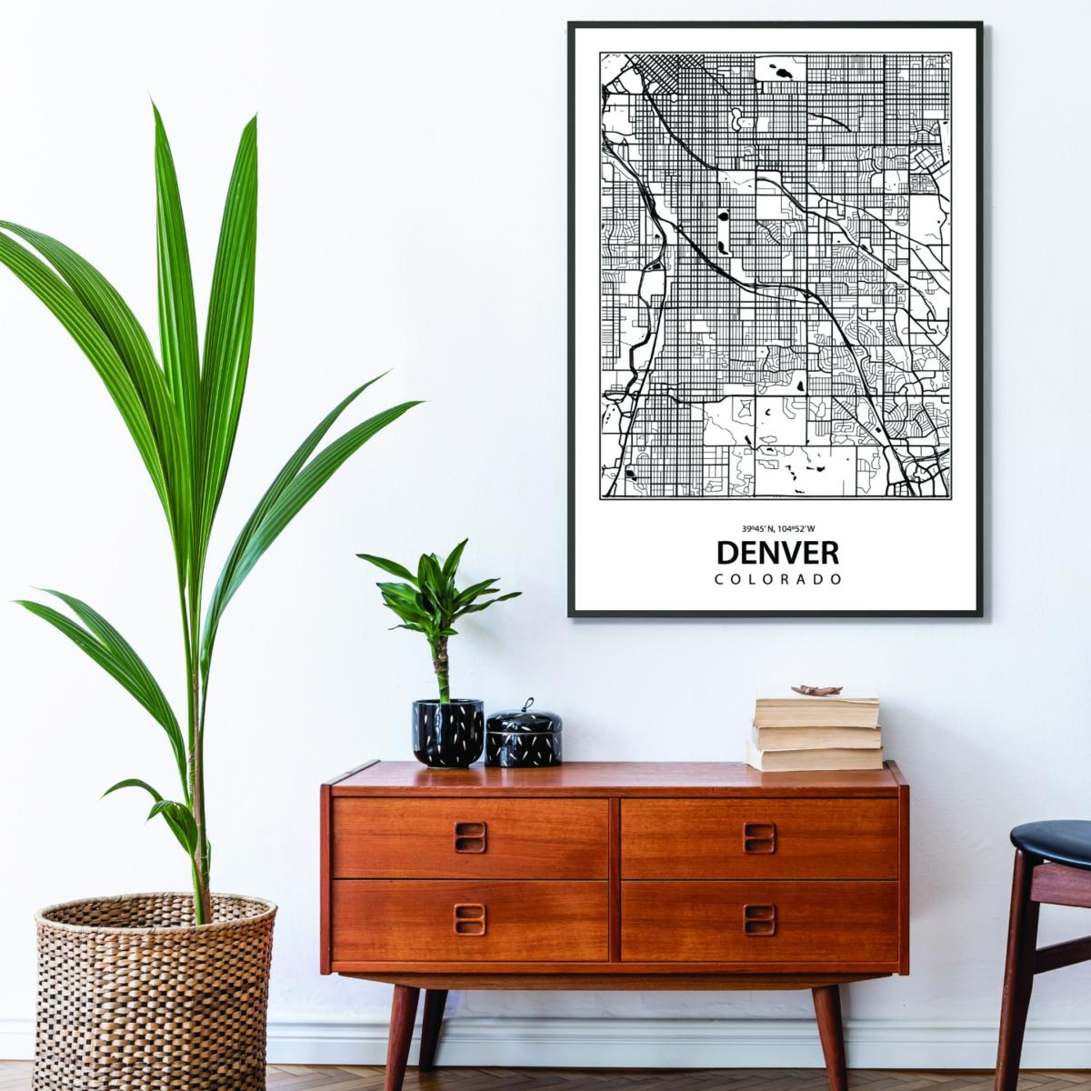 Black Map Of Denver Colorado Xxs Stanley Print House – image 3