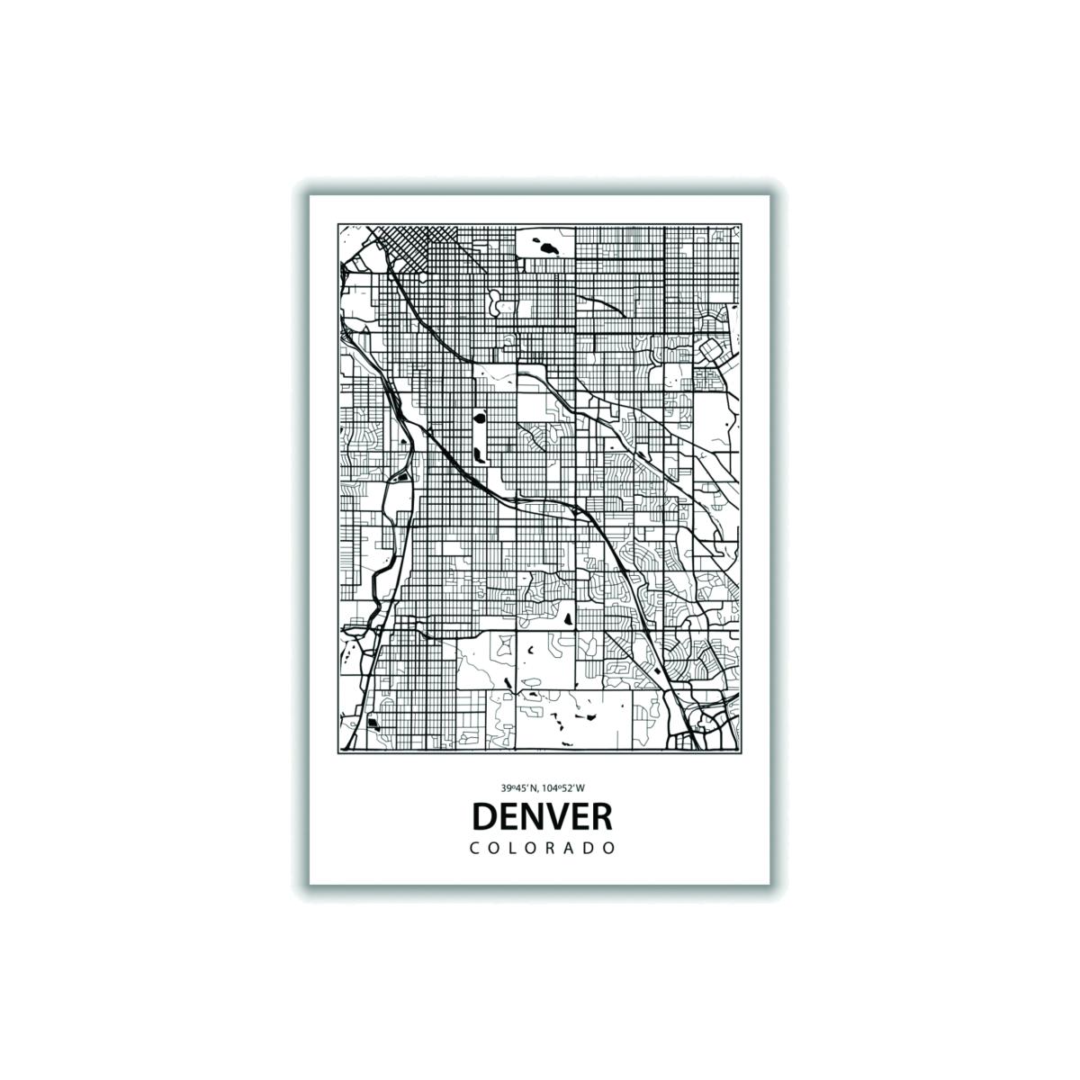 Black Map Of Denver Colorado Xxs Stanley Print House – image 1
