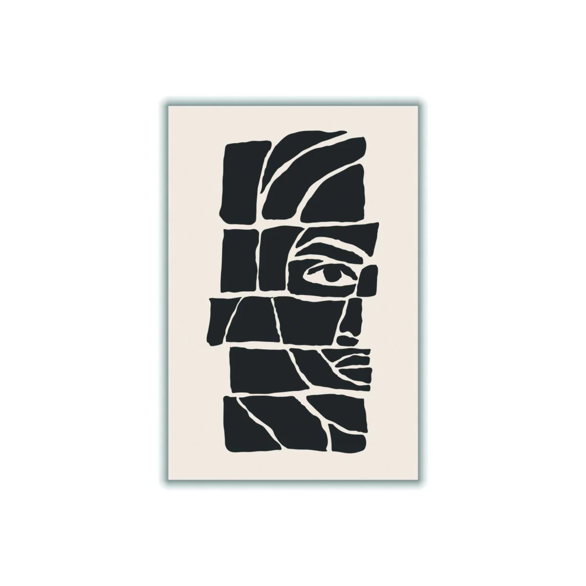 Black Abstract Faces Set #3 A3 297 X 420Mm Stanley Print House – image 1