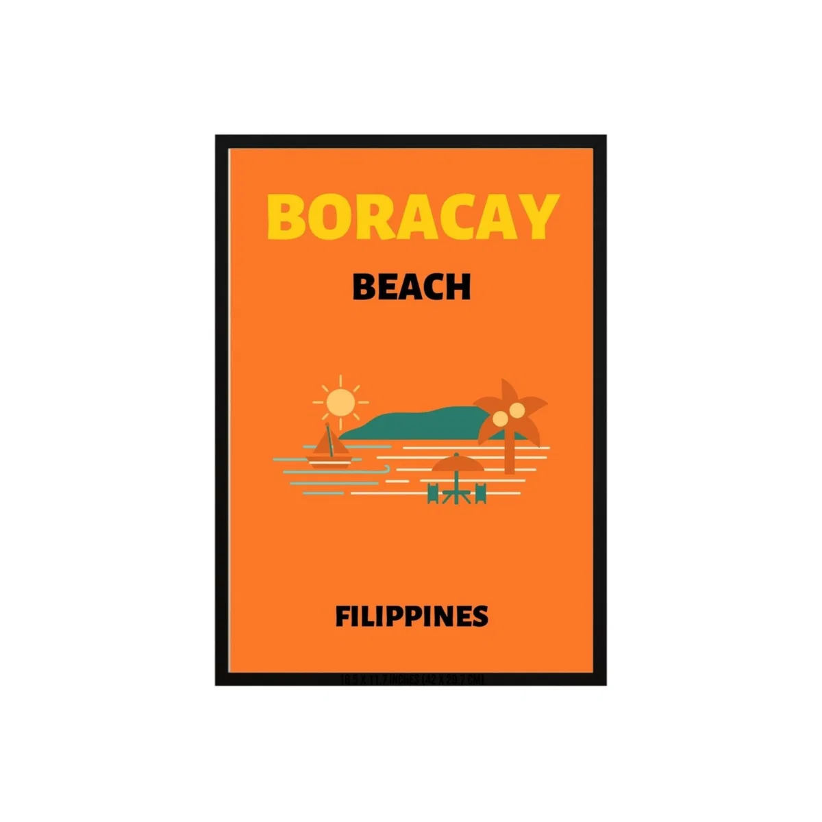 Yellow / Orange Boracay Beach Bliss Poster | Artchi – image 1