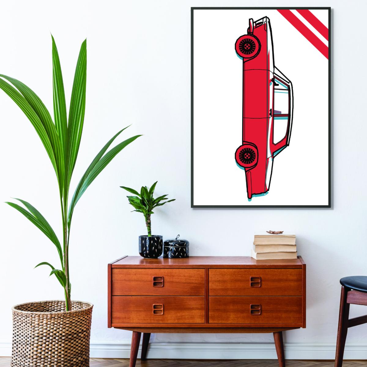 Red Car Extra Small Stanley Print House – image 3