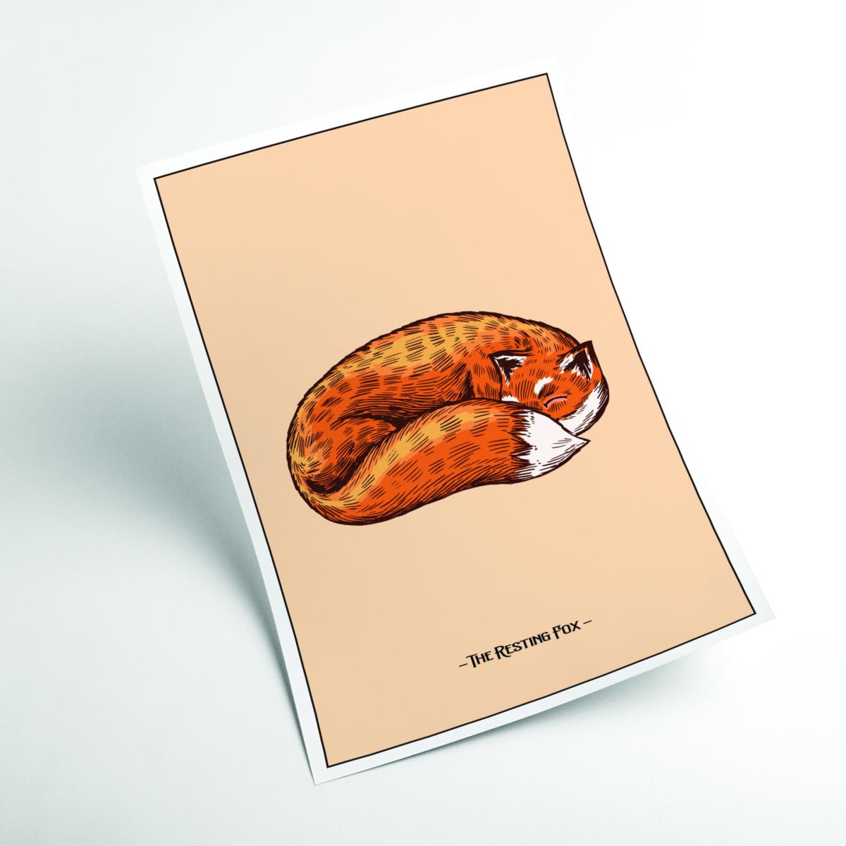 Yellow / Orange The Resting Fox A1 594 X 841Mm Stanley Print House – image 2