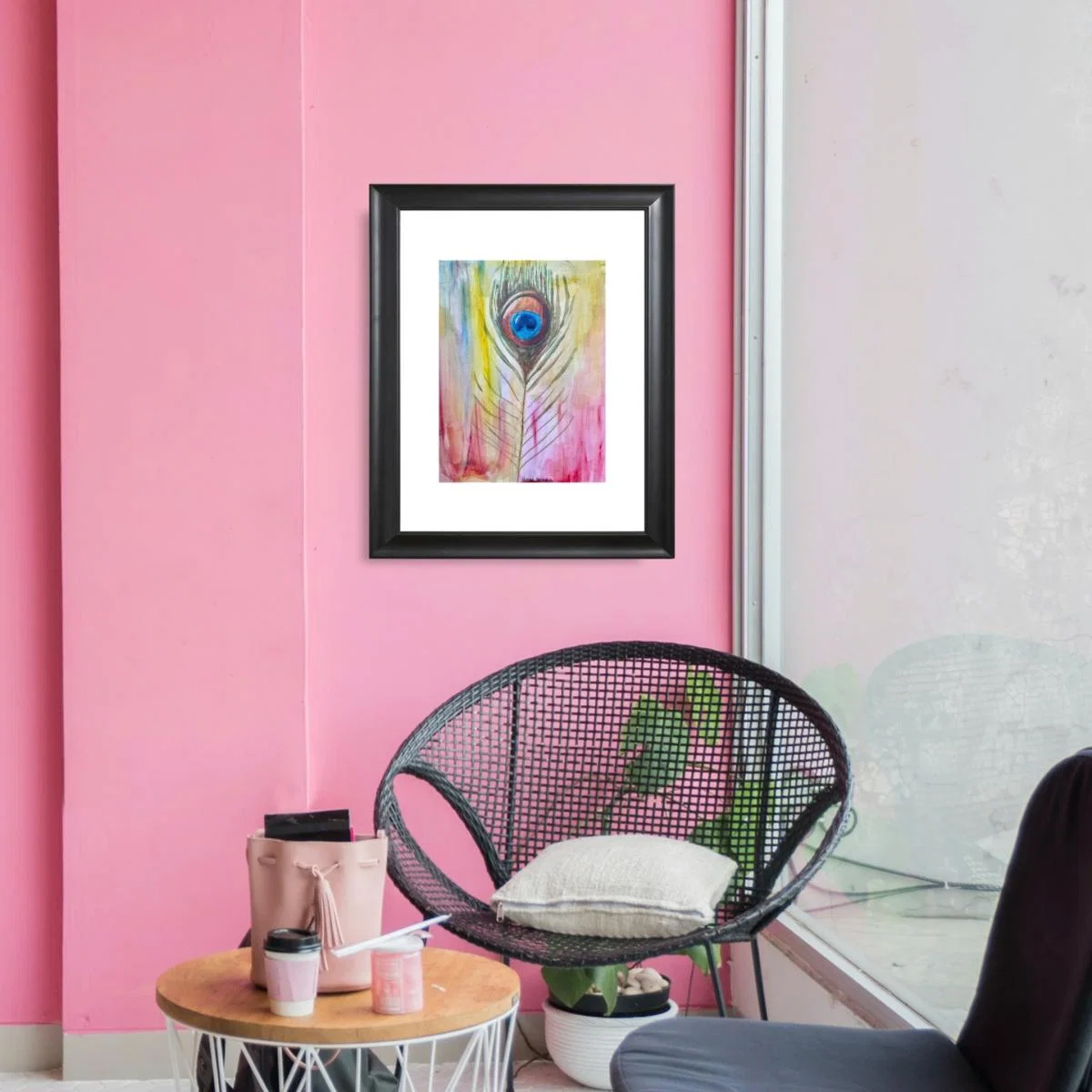 Art Print Peacock Feather Neon Catchii – image 2