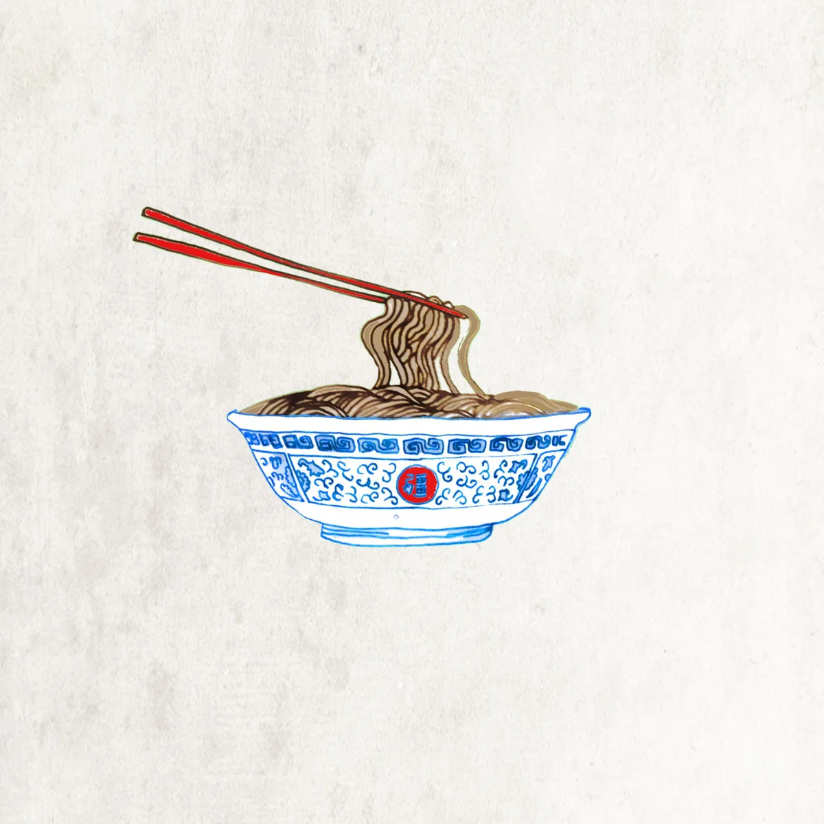 Blue The Noodles Signed Print Jessica Russell Flint – image 1