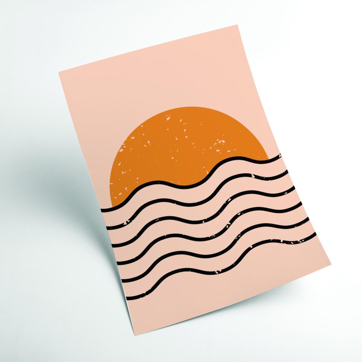 Yellow / Orange Everything Moves In Waves A4 210 X 297Mm Stanley Print House – image 2