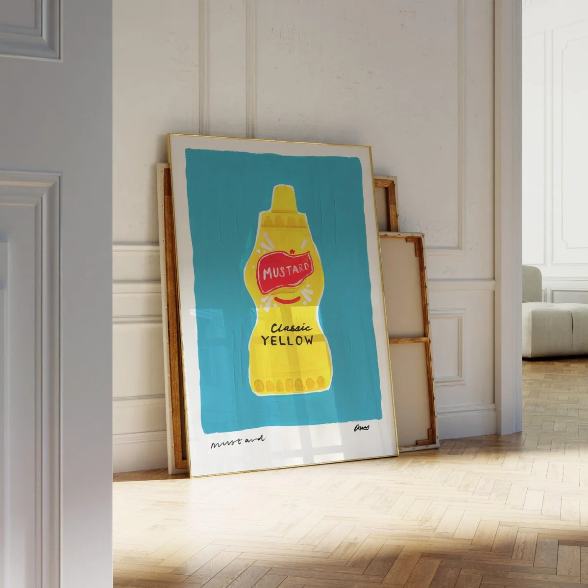 Blue Mustard Hand Painted Art Print - A3 | Natalie Cass Art – image 3