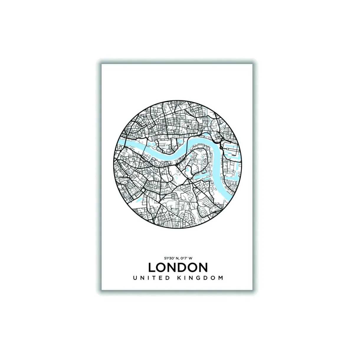 Blue Map Of London A1 594 X 841Mm Stanley Print House – image 1