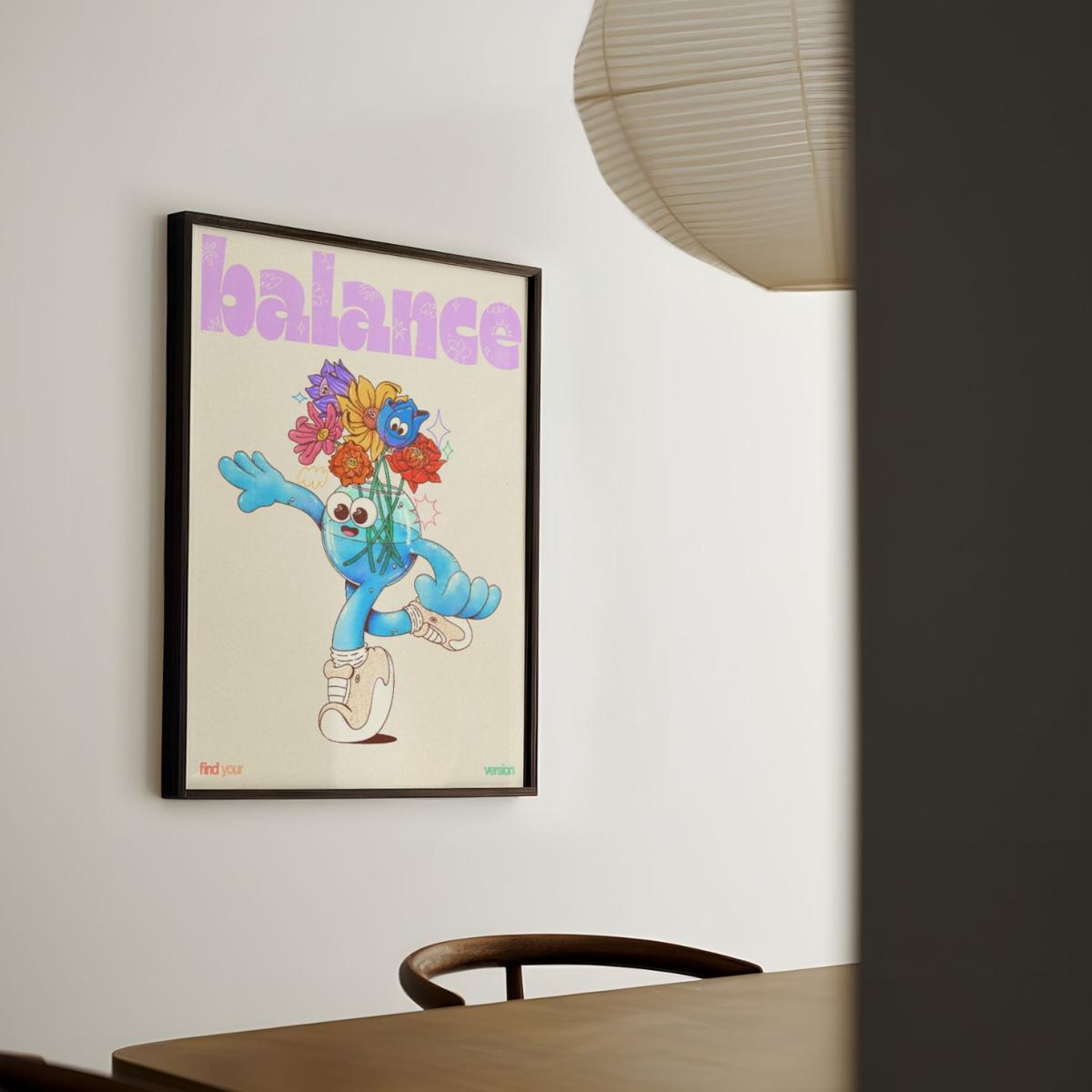 Blue / Pink / Purple Balance - Giclee Fine Art Print - Large | A2 | 420 X 594Mm | East Side Studio London – image 2