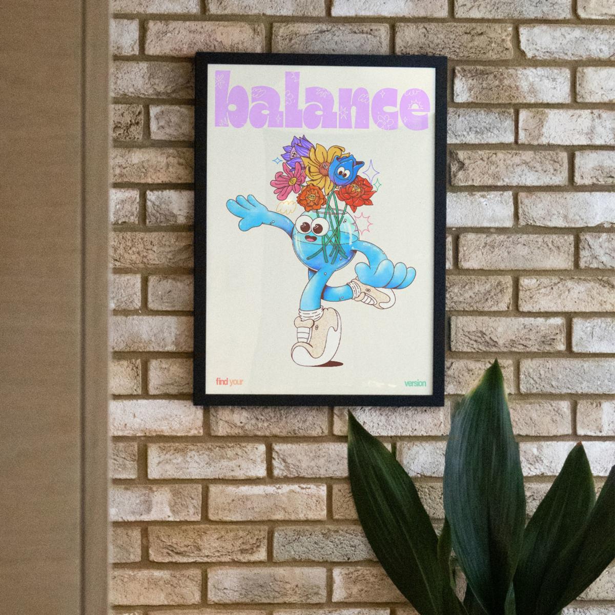Blue / Pink / Purple Balance - Giclee Fine Art Print - Large | A2 | 420 X 594Mm | East Side Studio London – image 4
