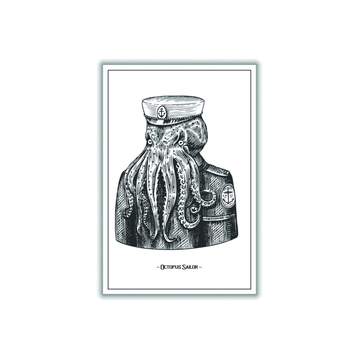Grey Octopus Sailor A4 210 X 297Mm Stanley Print House – image 1