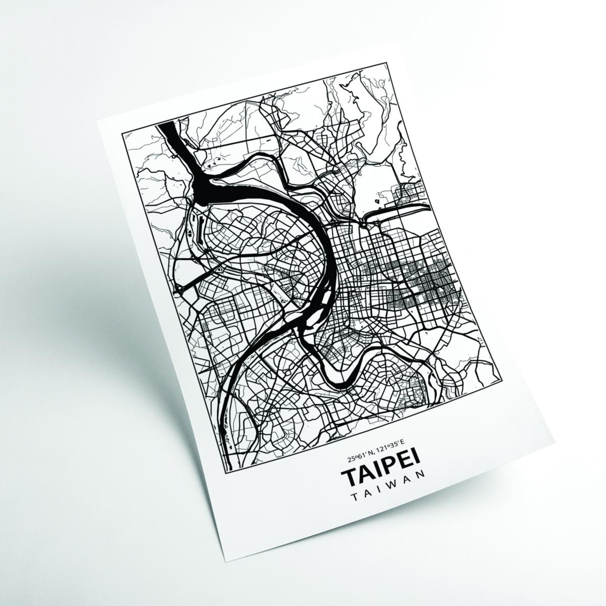 Black Map Of Taipei Medium Stanley Print House – image 2