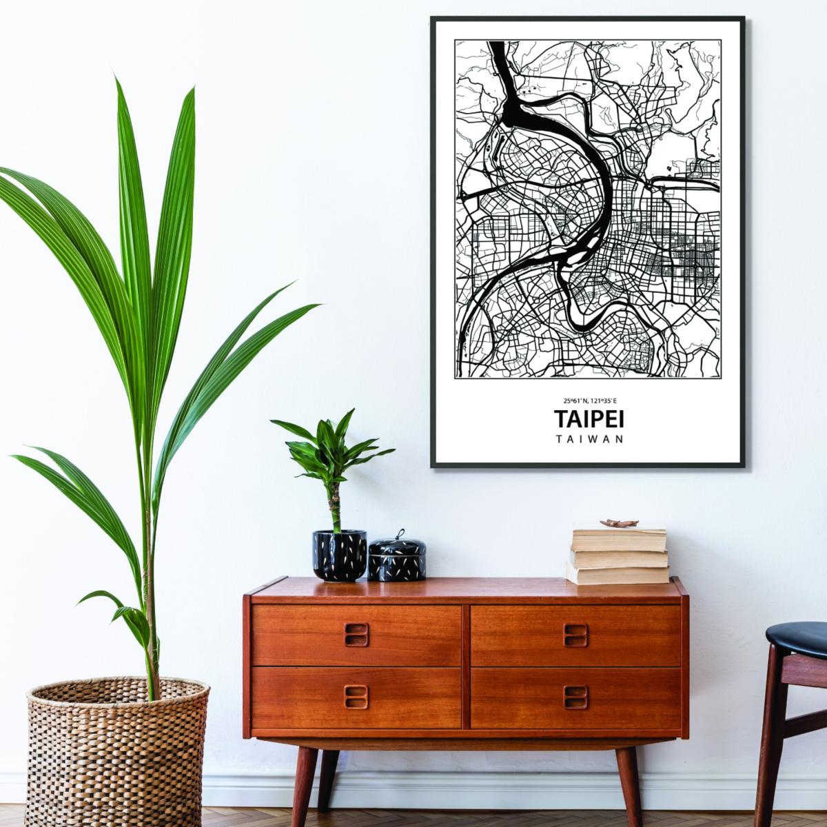 Black Map Of Taipei Medium Stanley Print House – image 3