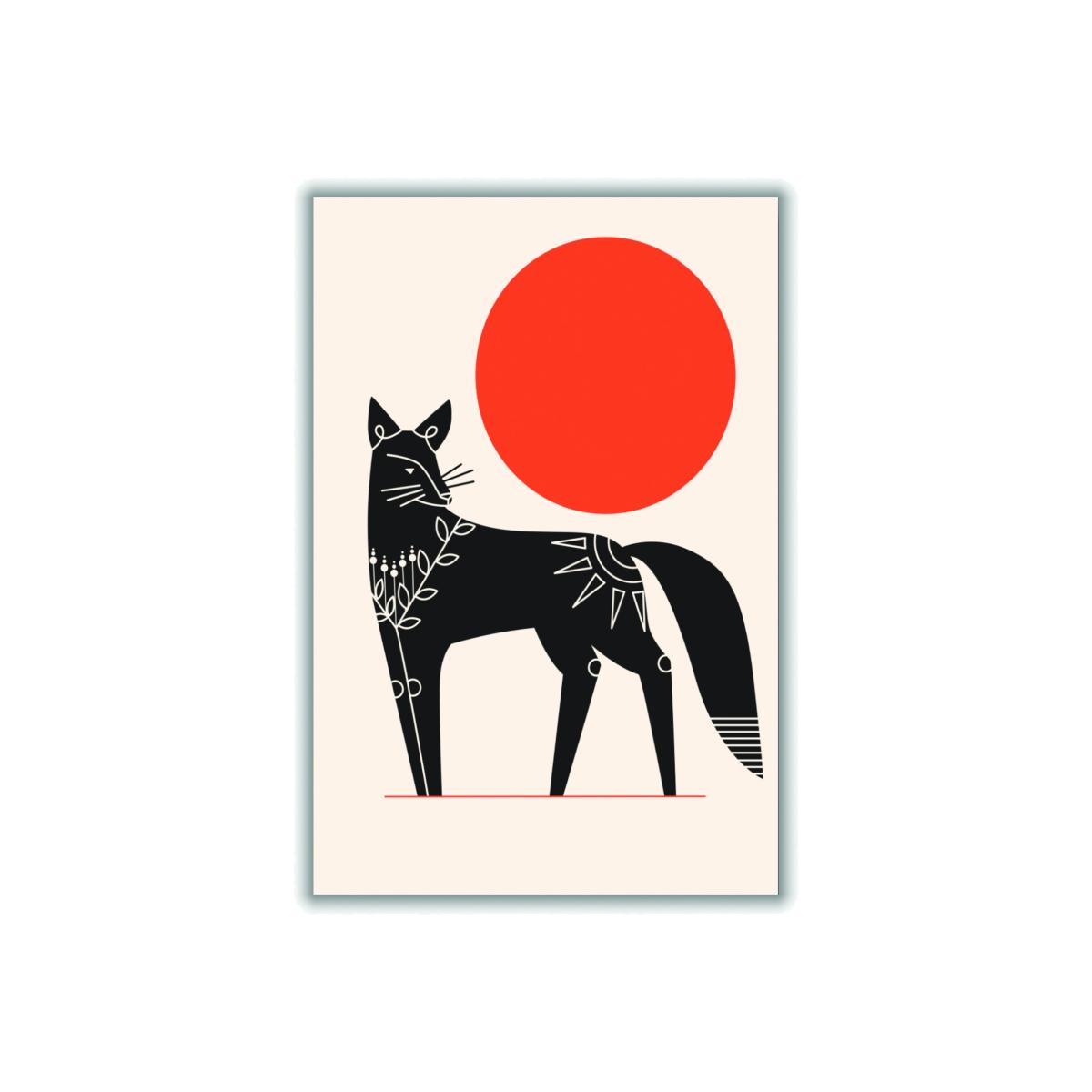 Yellow / Orange Fox And The Sun A1 594 X 841Mm Stanley Print House – image 1