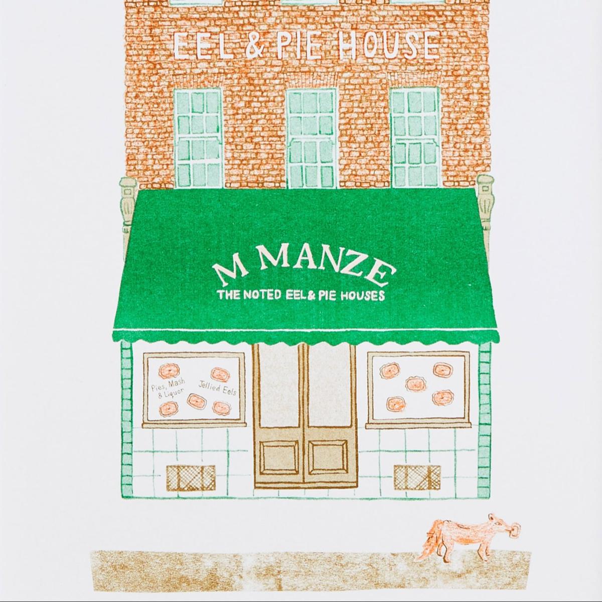 Pie Shop Risograph Print A4 Rosa & Clara Designs – image 3