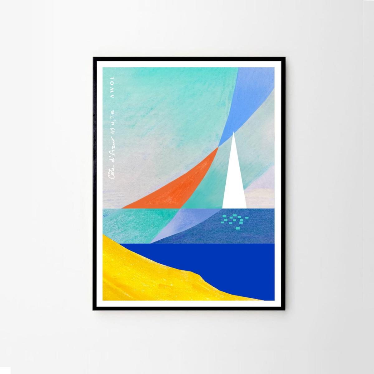 Cote D'azur Sailing Art Print: French Riviera Collection B Awol – image 4