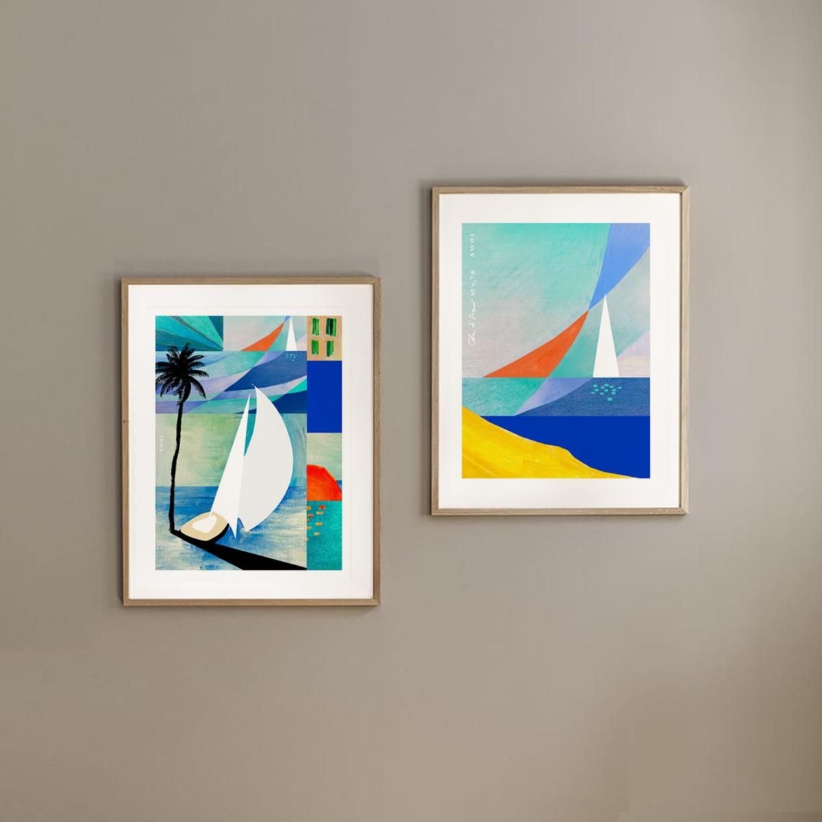 Cote D'azur Sailing Art Print: French Riviera Collection B Awol – image 7