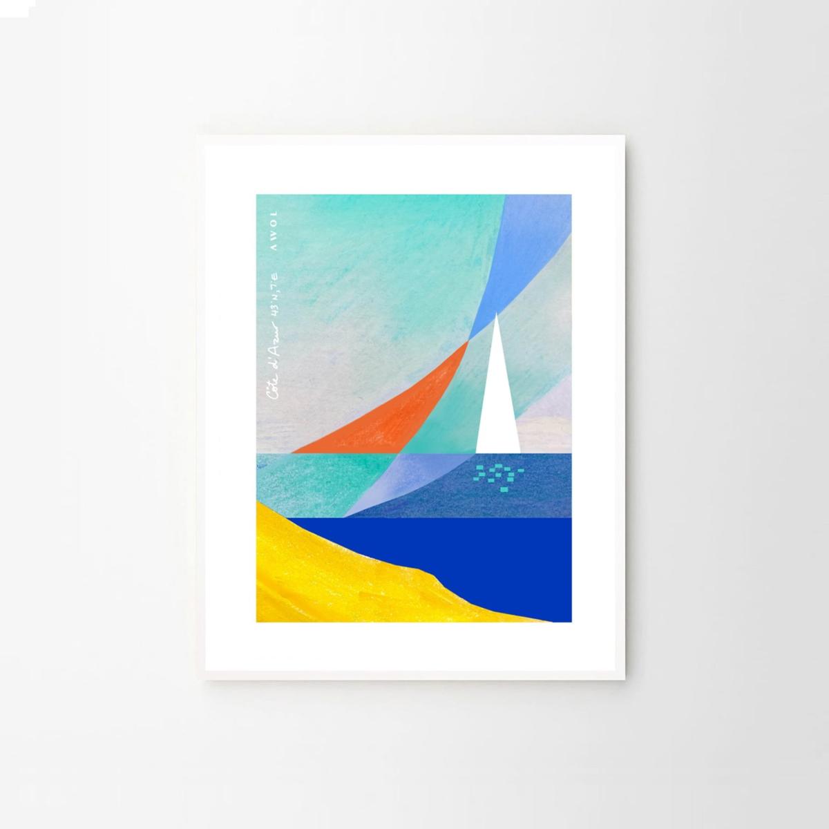 Cote D'azur Sailing Art Print: French Riviera Collection B Awol – image 9