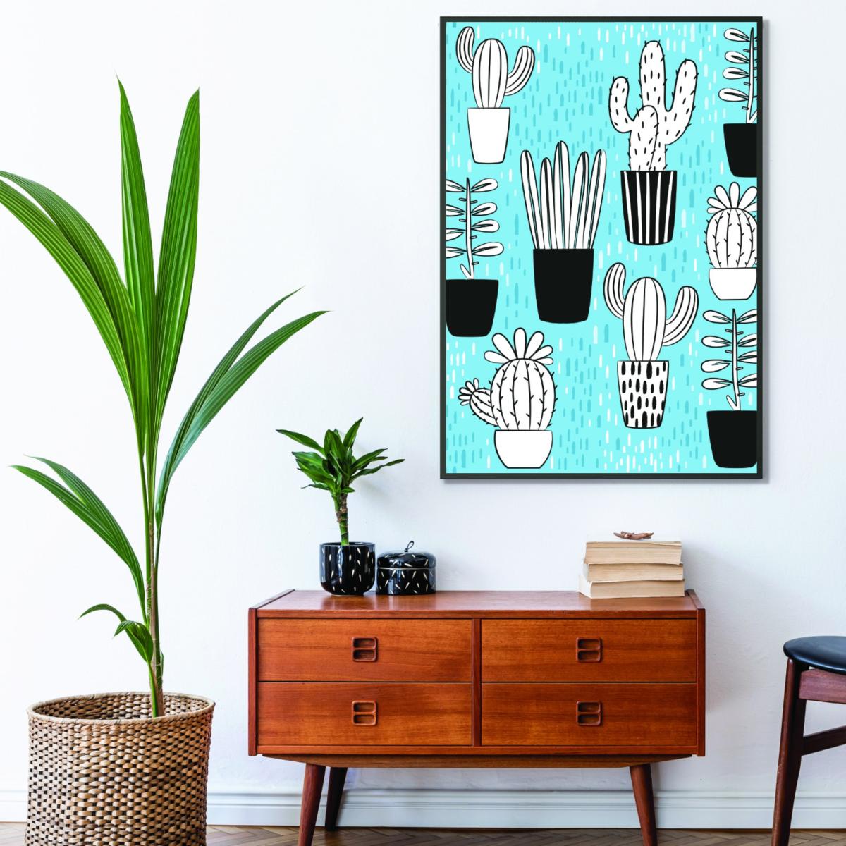 Blue Cactus Vibes #1 A3 297 X 420Mm Stanley Print House – image 3