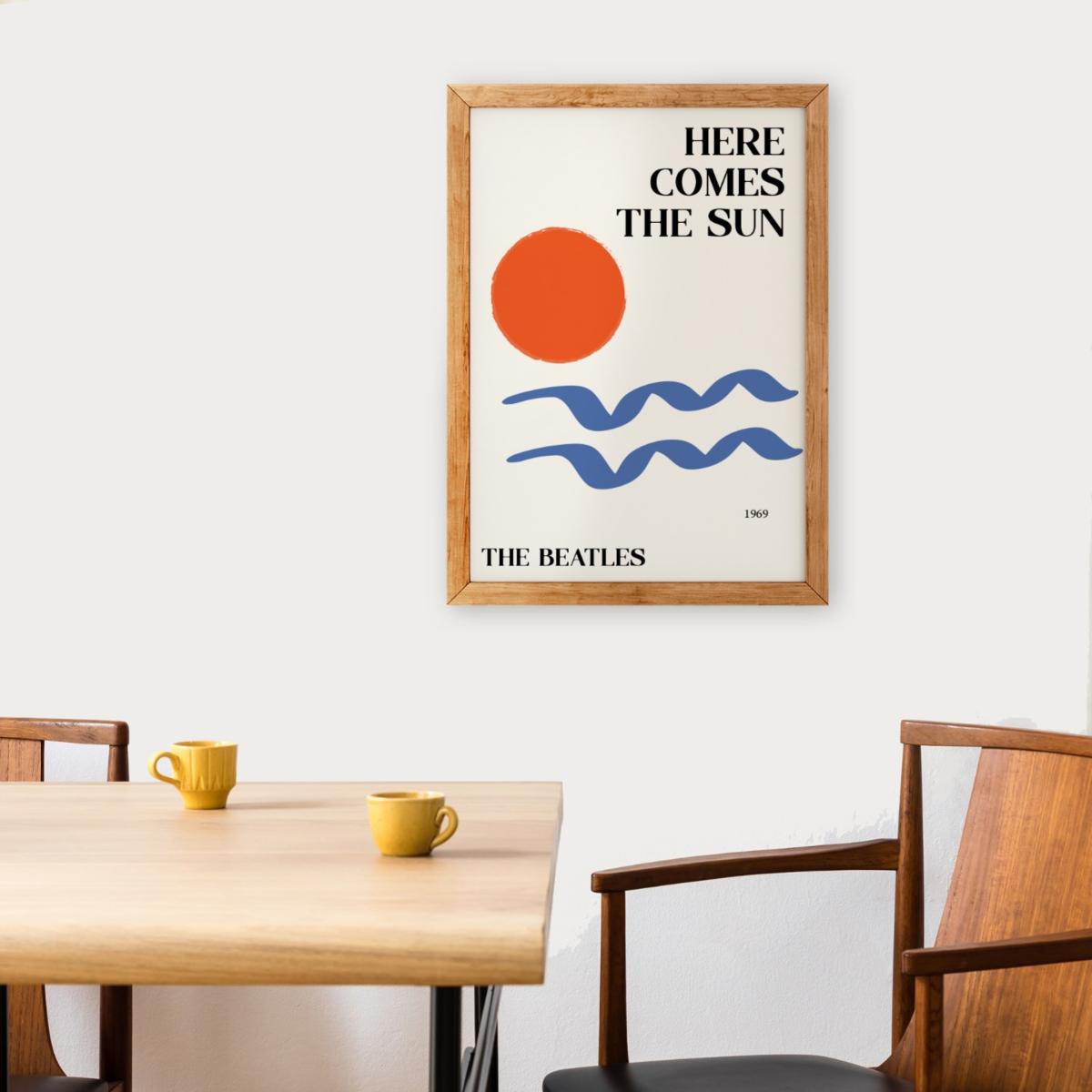 Here Comes The Sun Beatles Inspired Retro Giclée Art Print A3 297 X 420Mm Fanclub – image 2