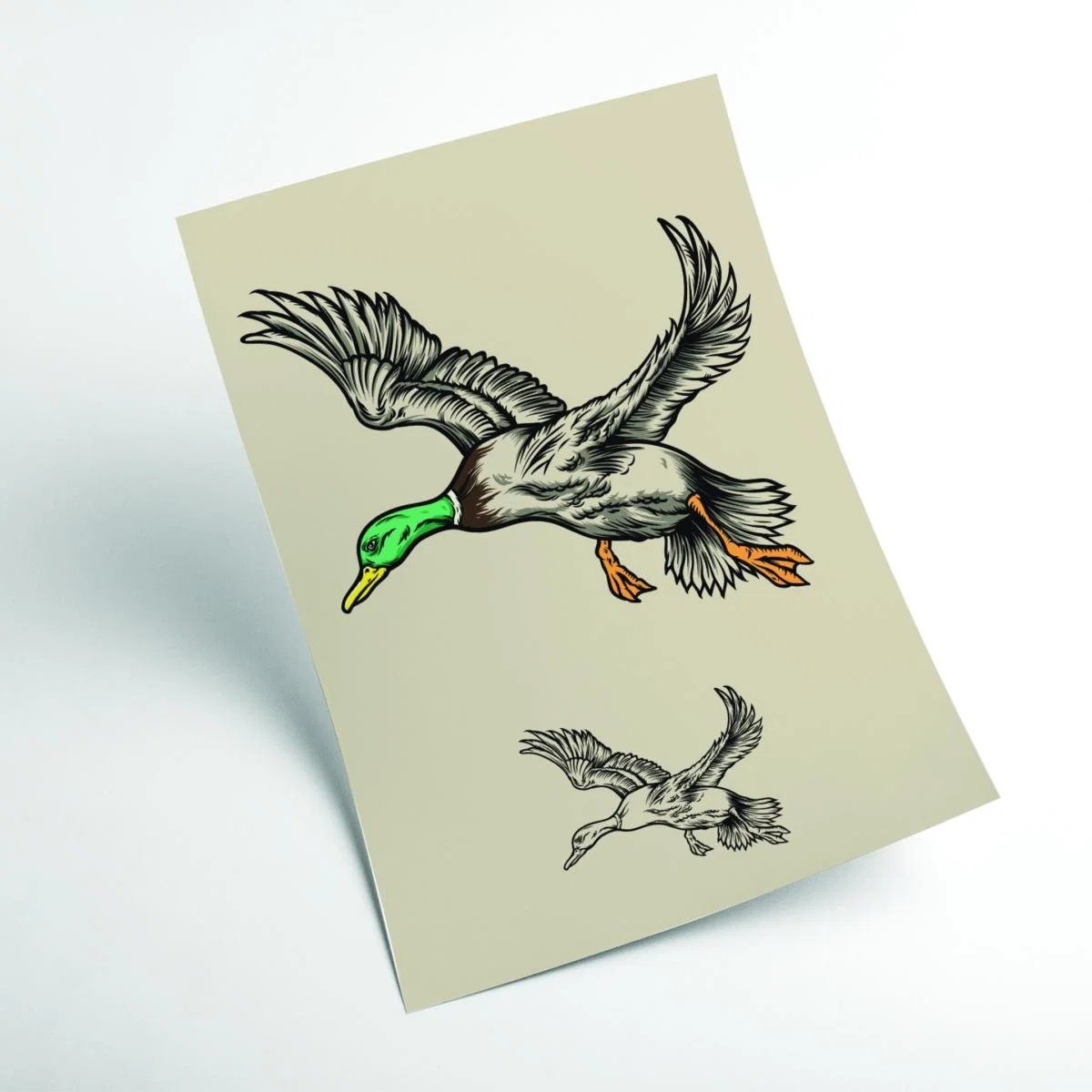 Neutrals Flying Ducks A2 420 X 594Mm Stanley Print House – image 2