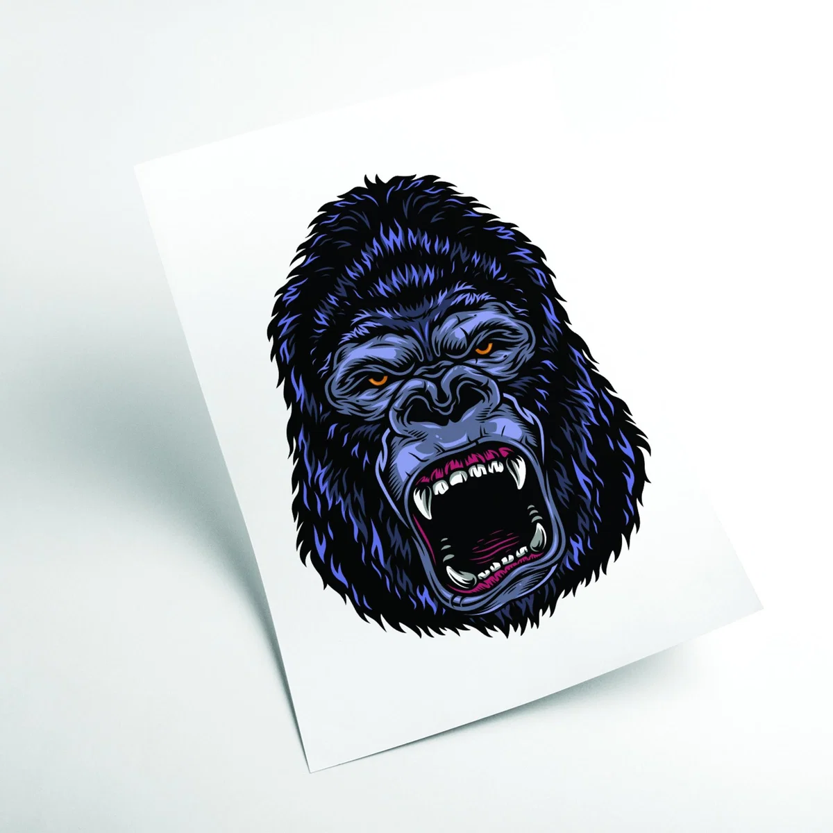 Pink / Purple Gorilla Illustration A4 210 X 297Mm Stanley Print House – image 2