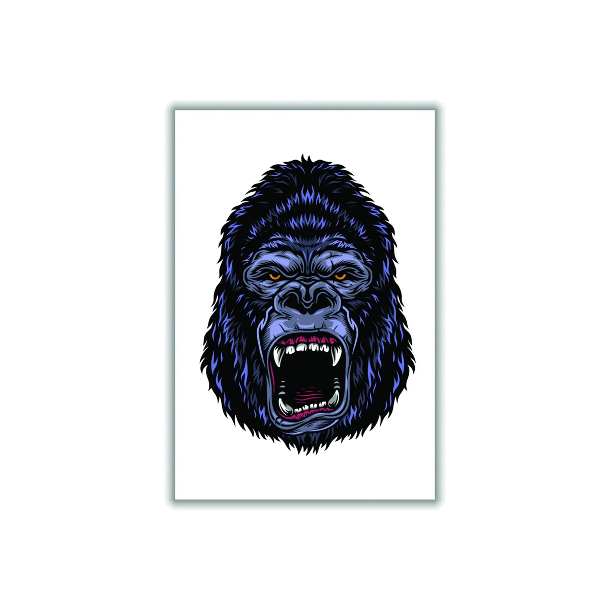 Pink / Purple Gorilla Illustration A4 210 X 297Mm Stanley Print House – image 1