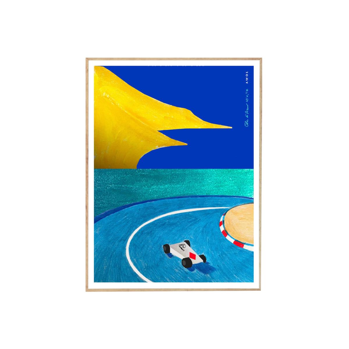 Monaco Grand Prix Race Car Poster: French Riviera Style Awol