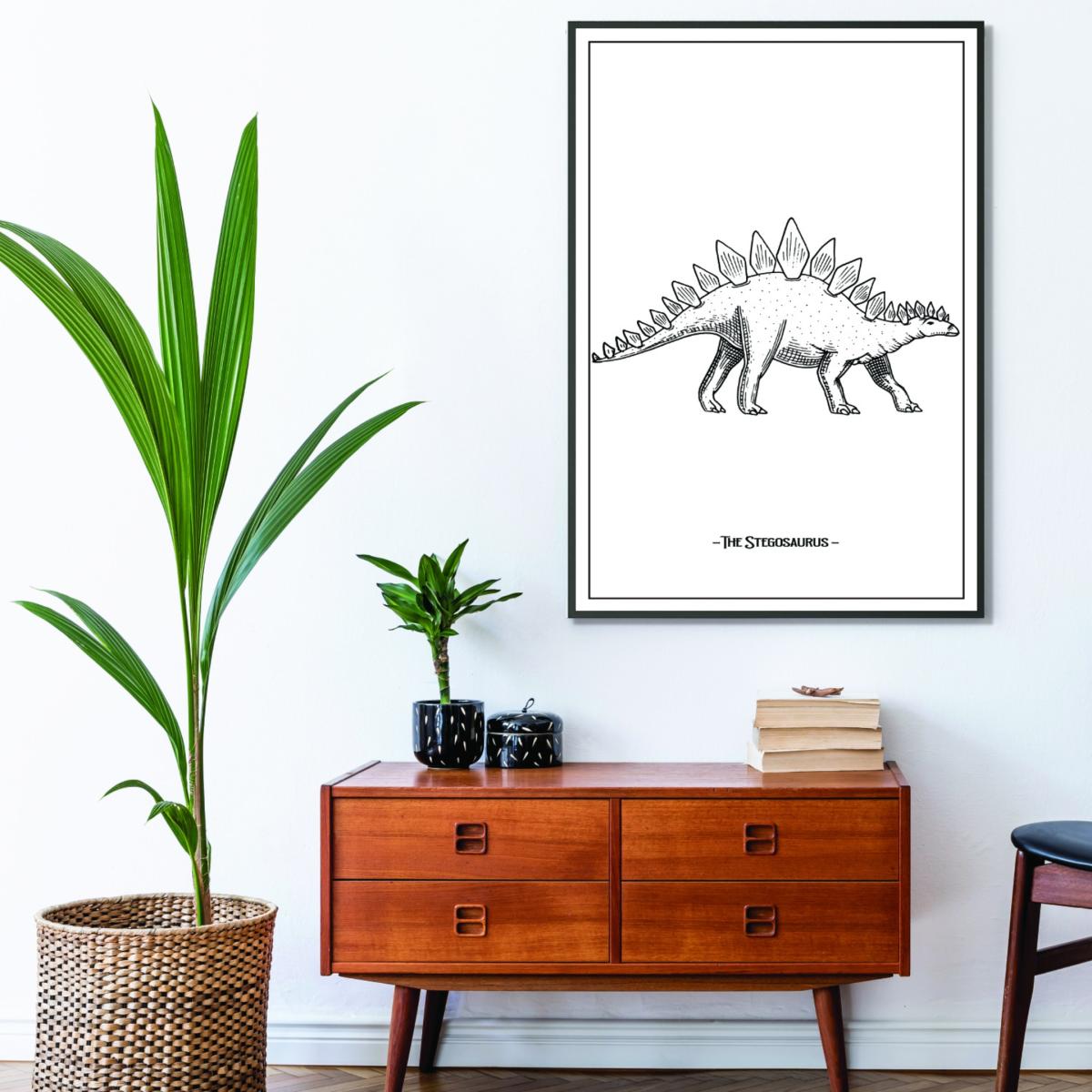 Black The Stegosaurus A3 297 X 420Mm Stanley Print House – image 2