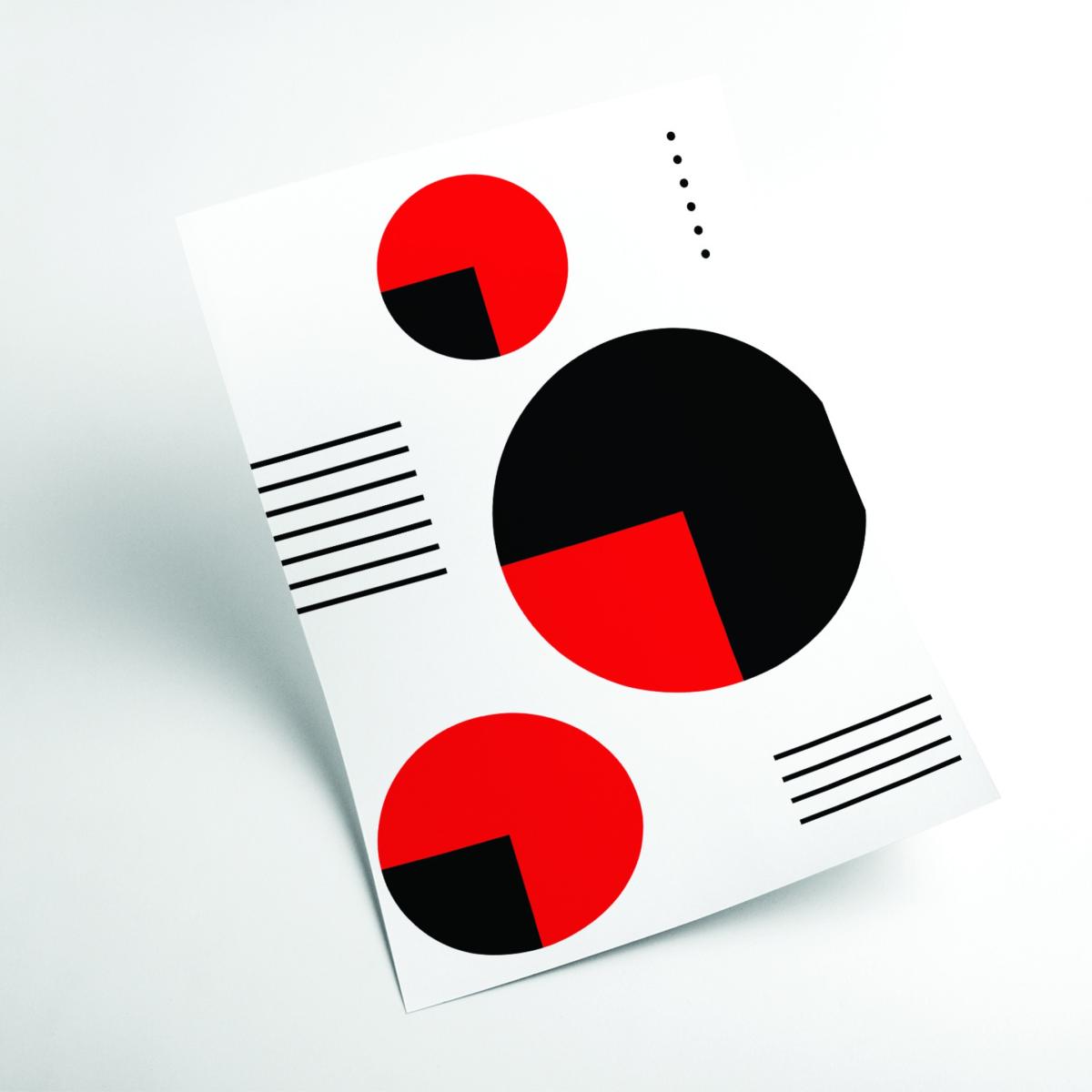 Red & Black Circles A3 297 X 420Mm Stanley Print House – image 2