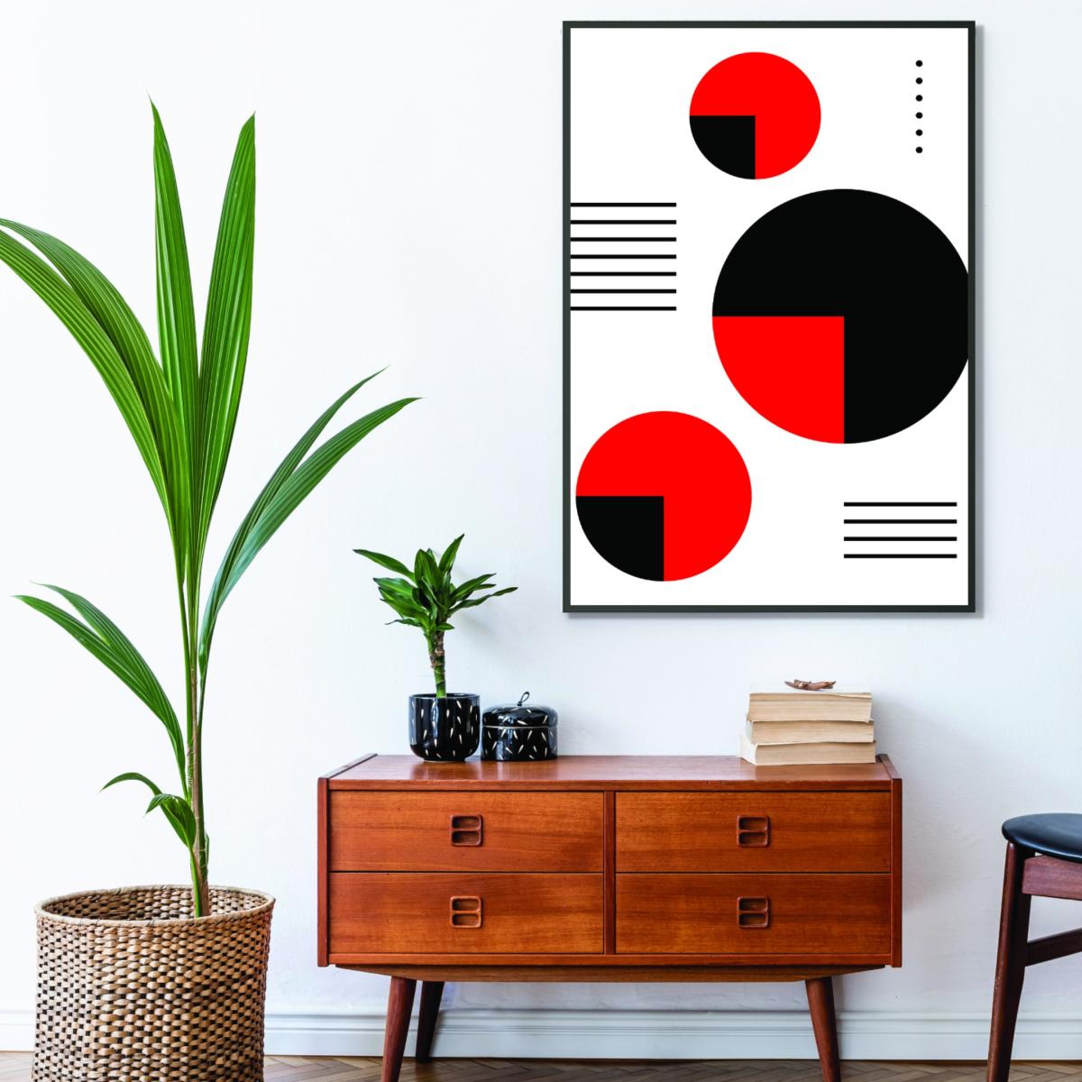 Red & Black Circles A3 297 X 420Mm Stanley Print House – image 3