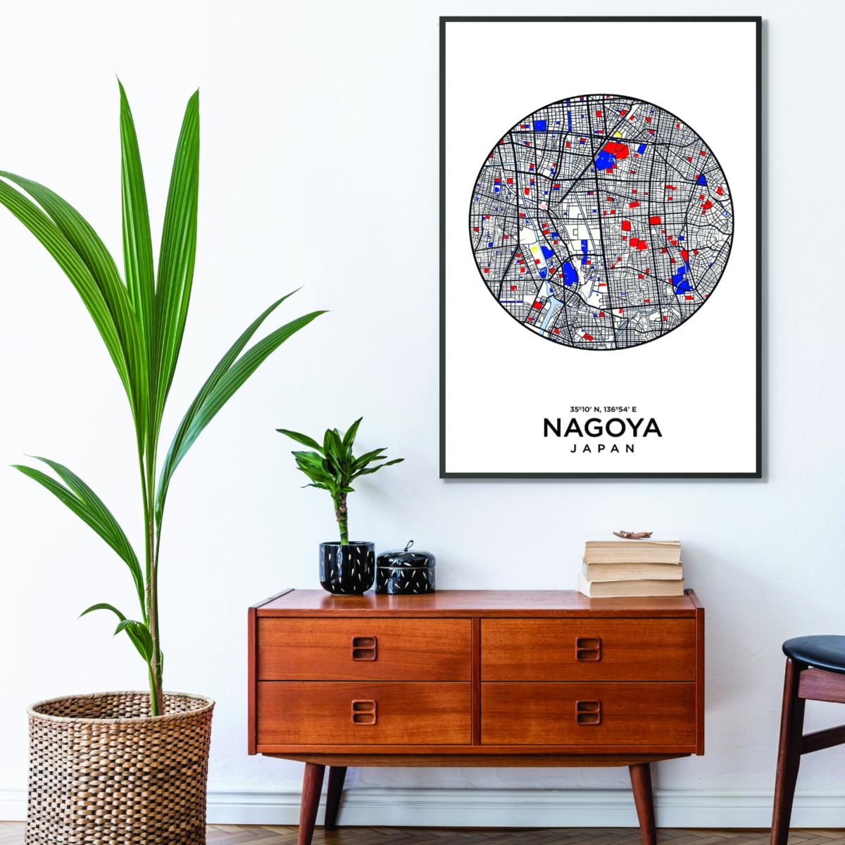 Black Map Of Nagoya Japan Extra Small Stanley Print House – image 3