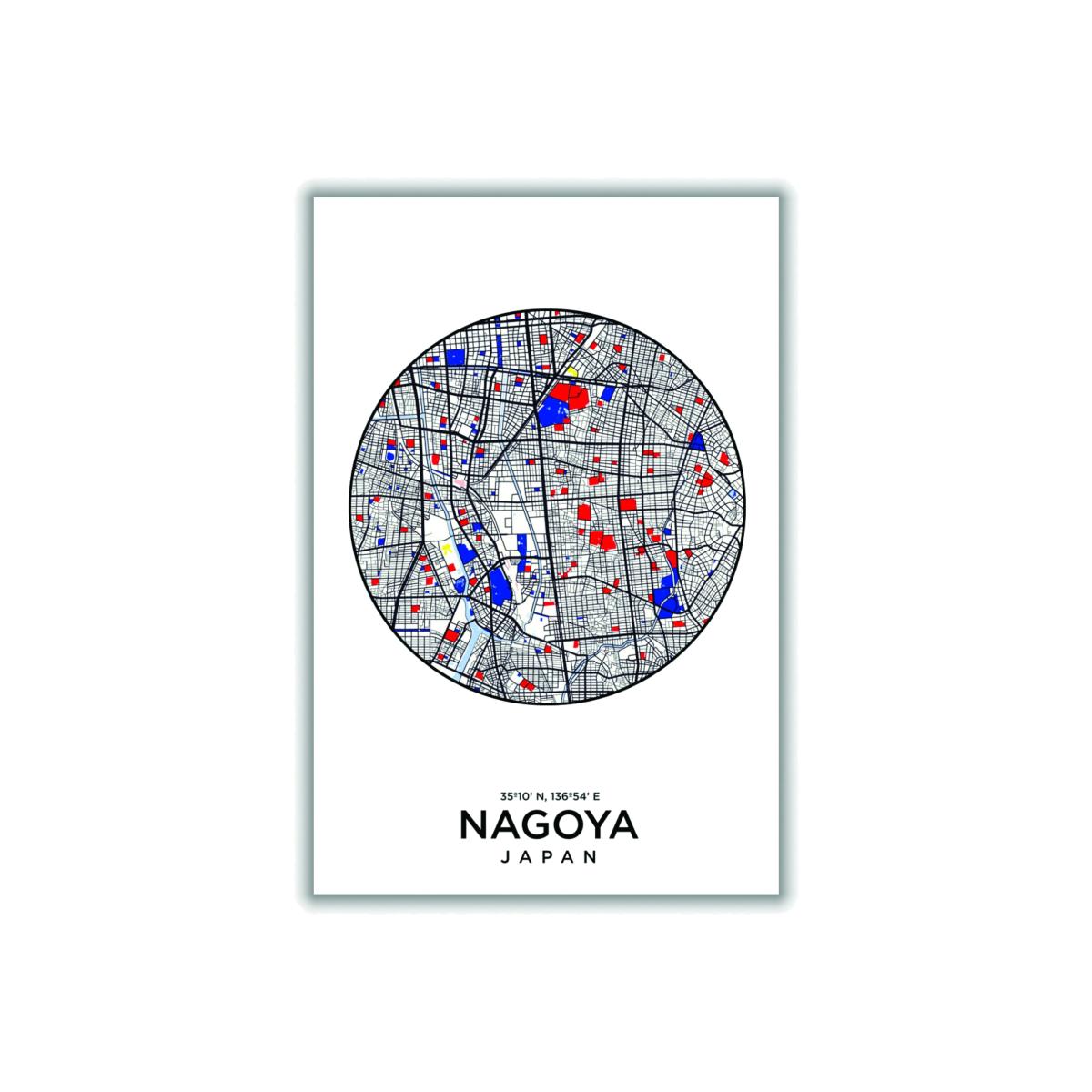 Black Map Of Nagoya Japan Extra Small Stanley Print House – image 1